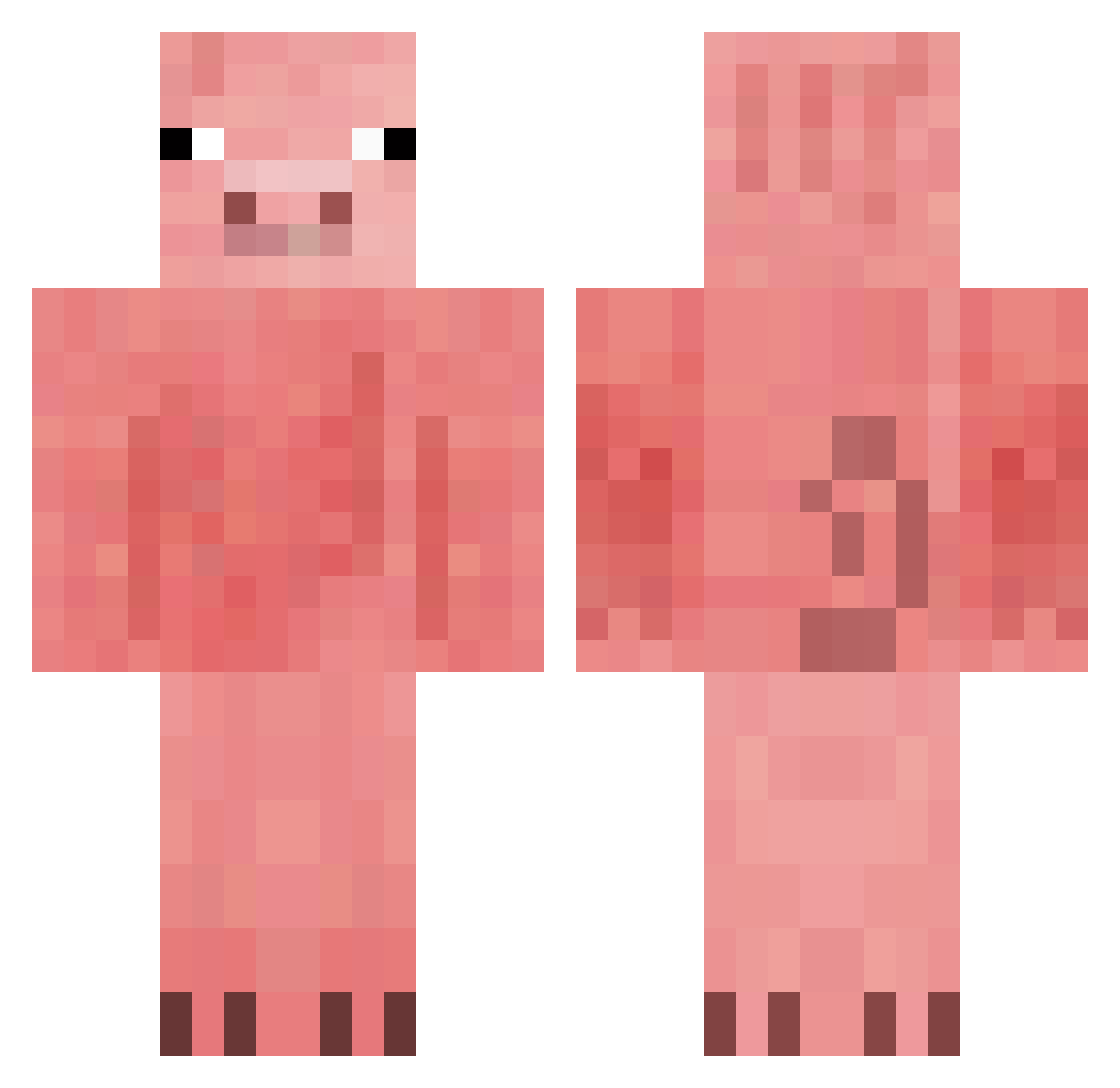 Stumpn Minecraft skin, front and back view