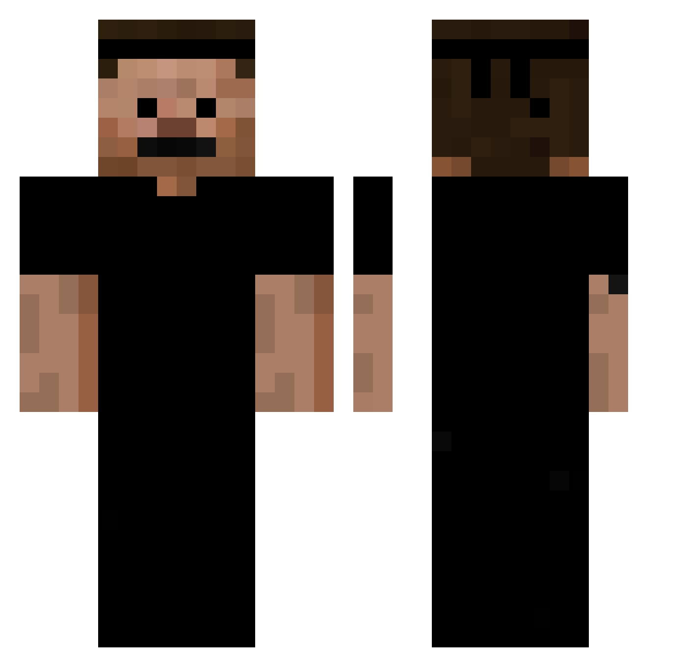 vuurhd Minecraft skin, front and back view