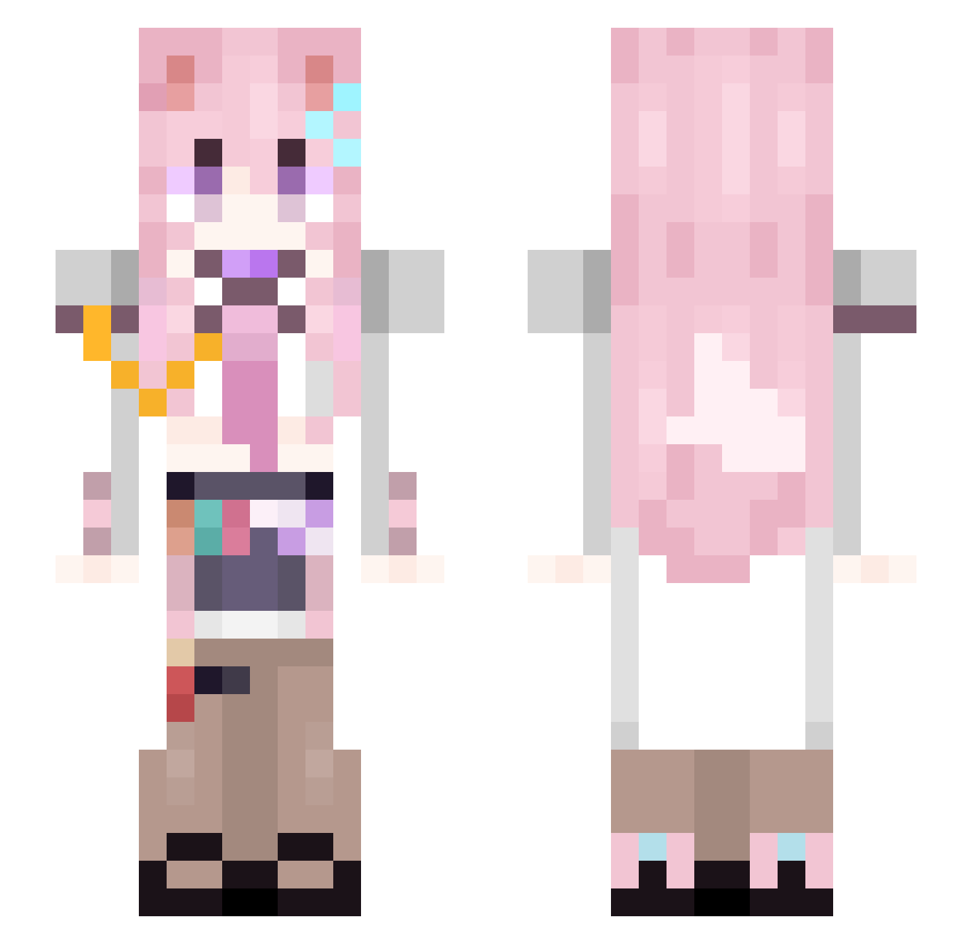 Koyorin_ Minecraft skin, front and back view