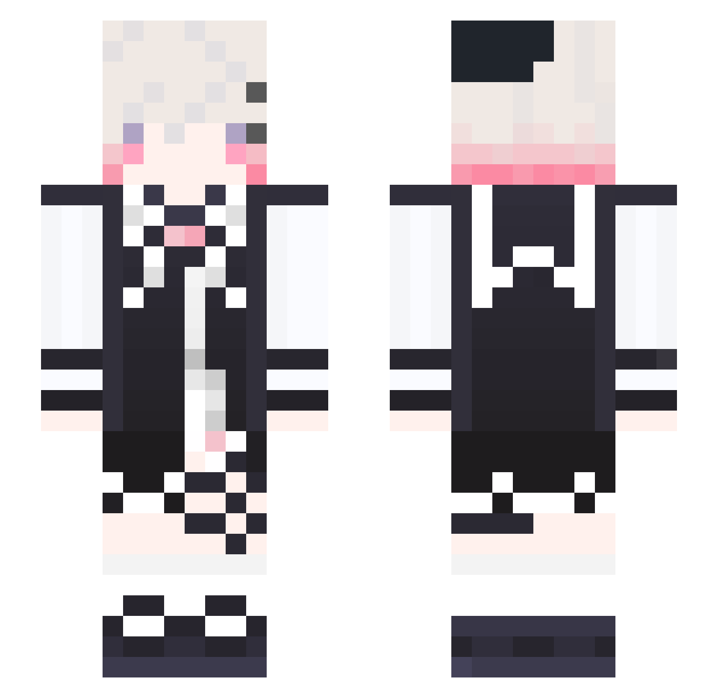 Raminemu Minecraft skin, front and back view