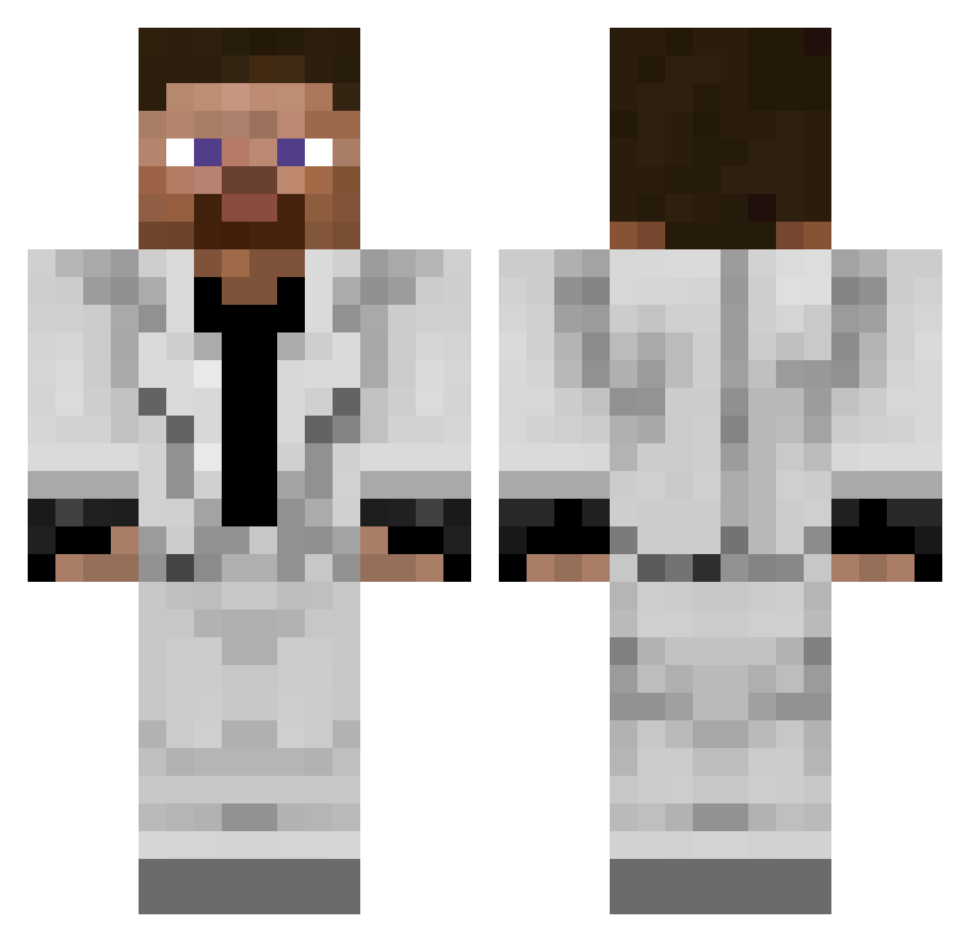 XxWhite_Sh4dowxX Minecraft skin, front and back view