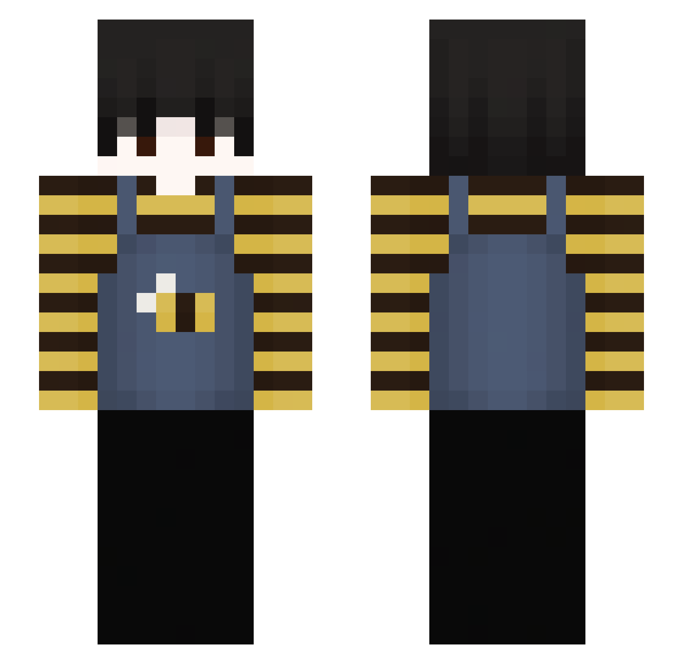 mwller Minecraft skin, front and back view