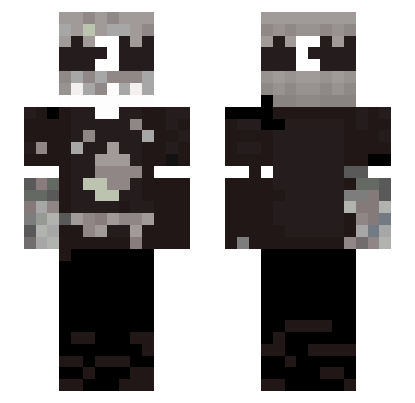 saculin Minecraft skin, front and back view