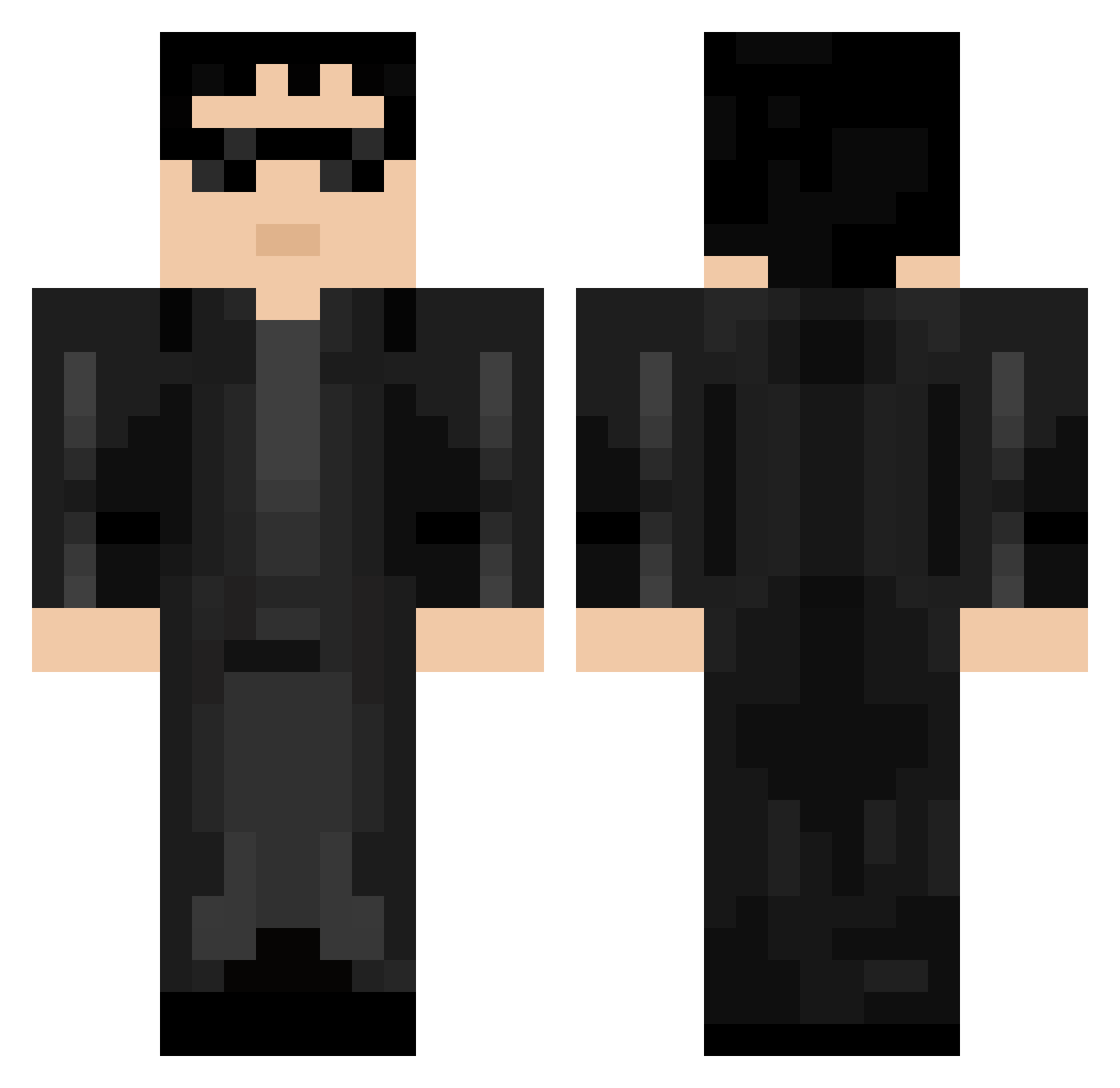 TajOFC Minecraft skin, front and back view