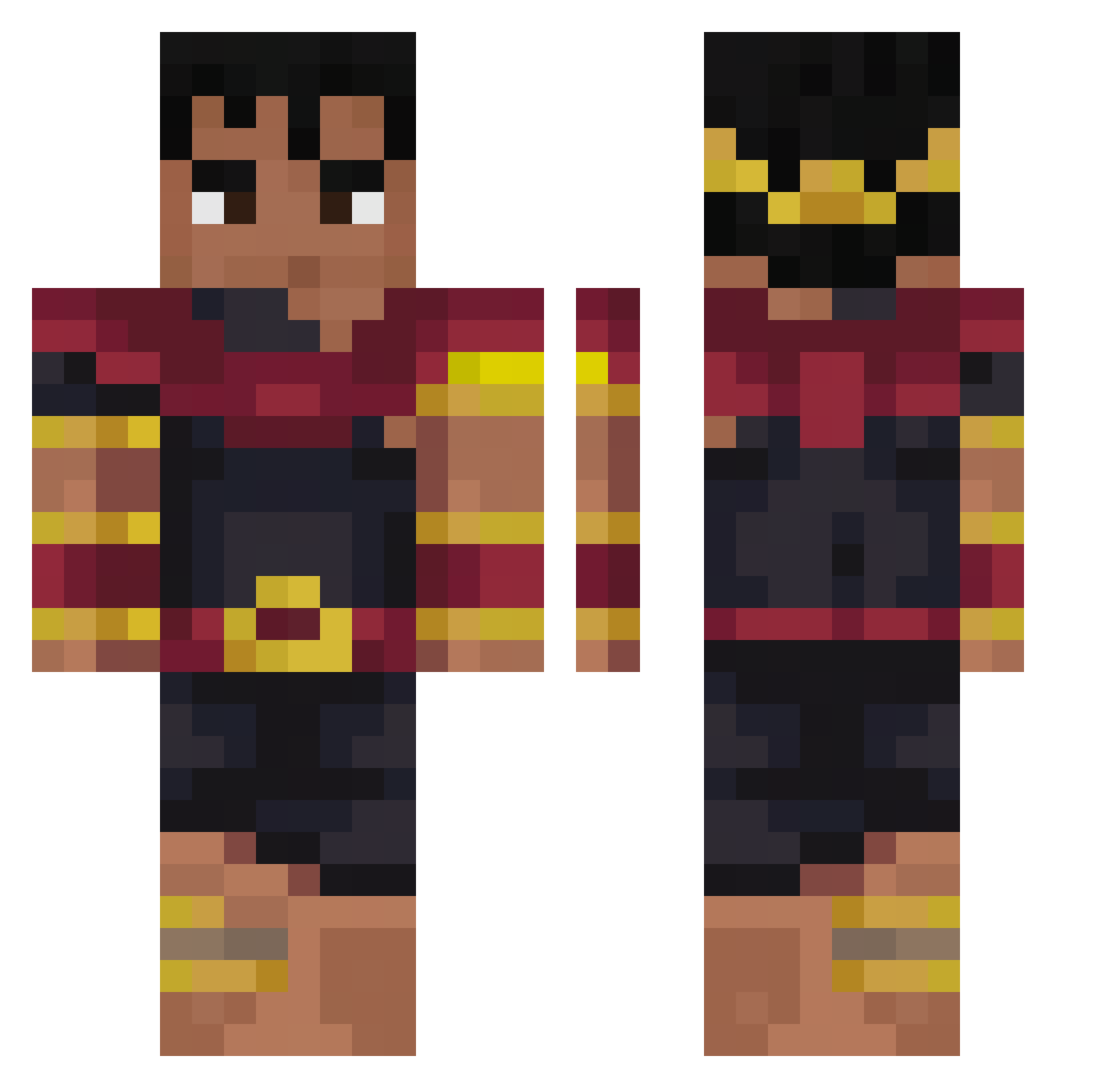 SiegmundGaz Minecraft skin, front and back view