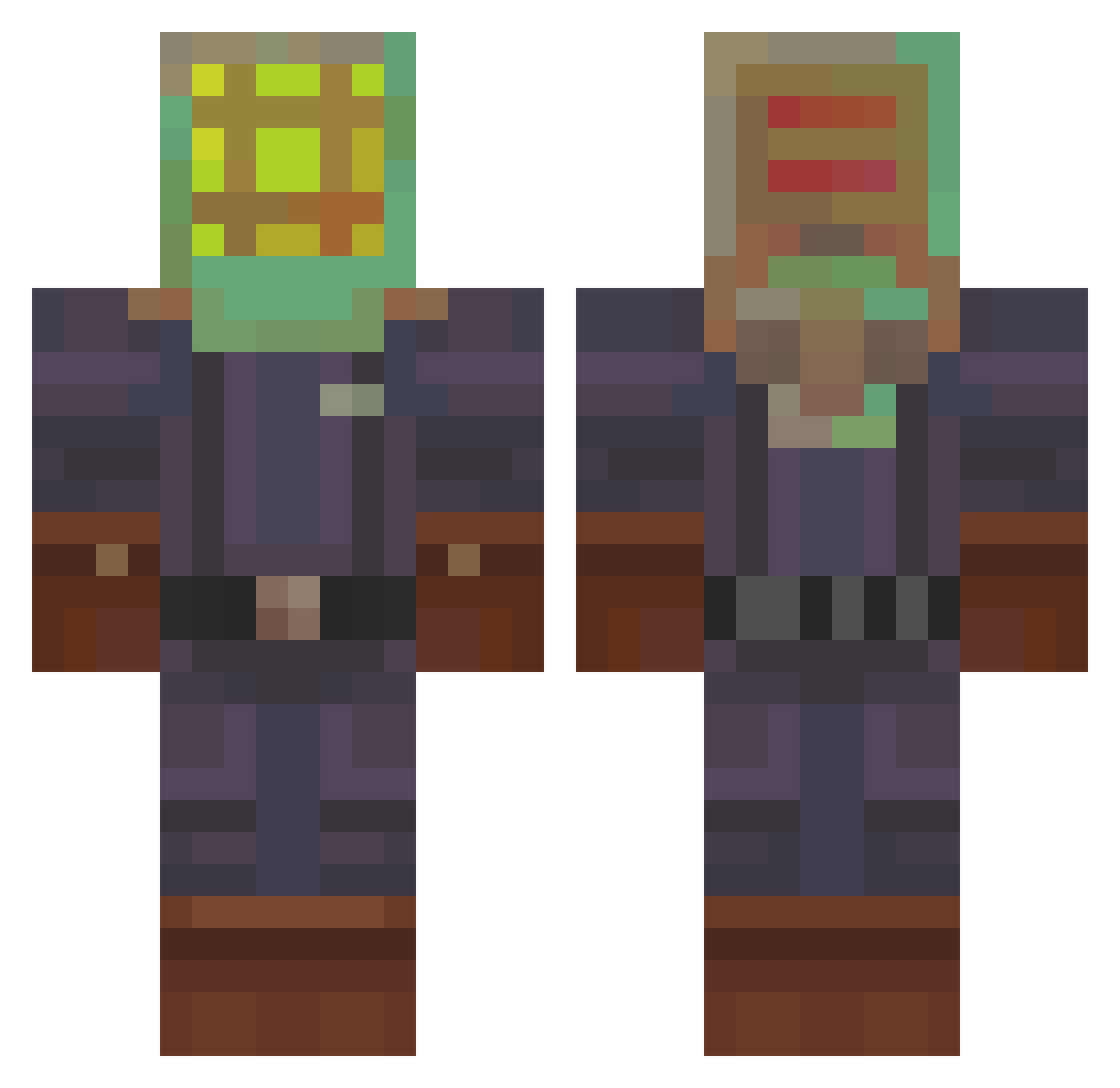___Copper___ Minecraft skin, front and back view