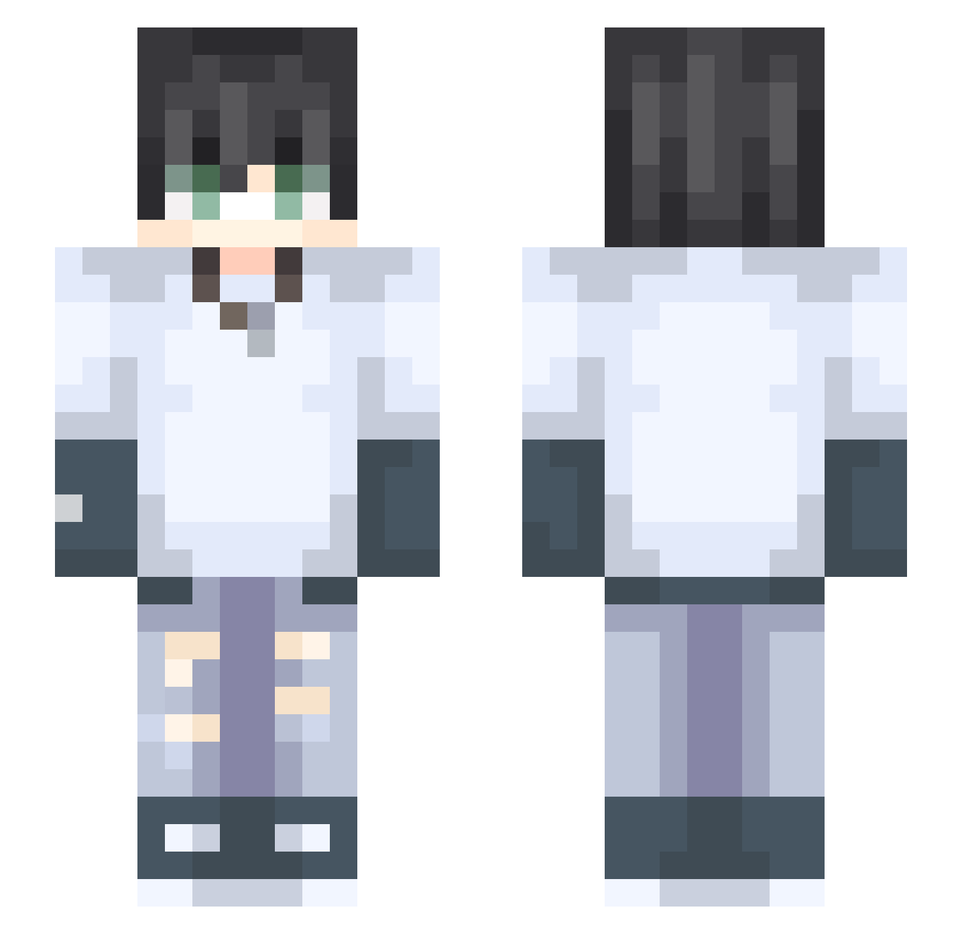 Sickness Minecraft skin, front and back view