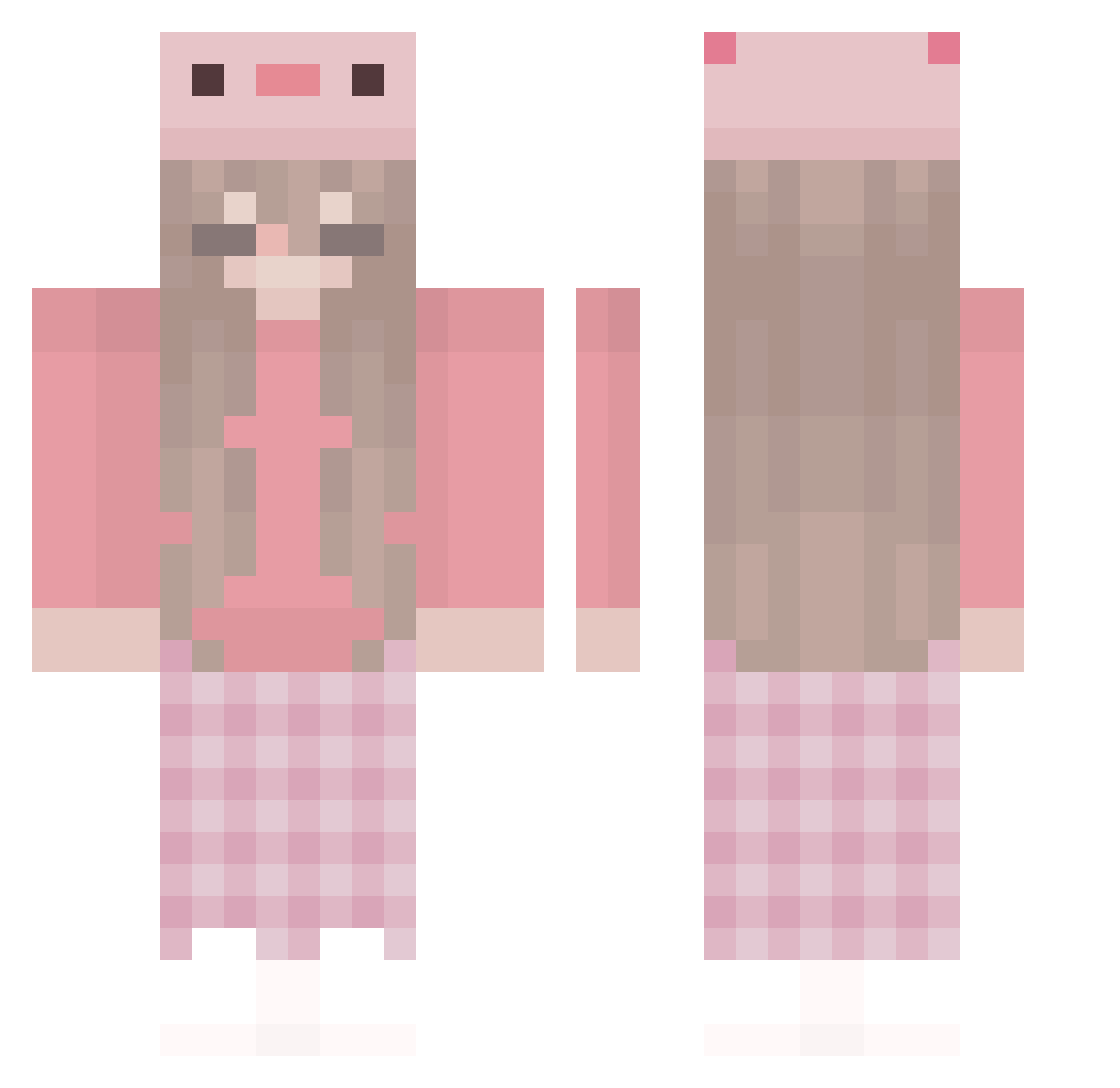 babypliggy Minecraft skin, front and back view