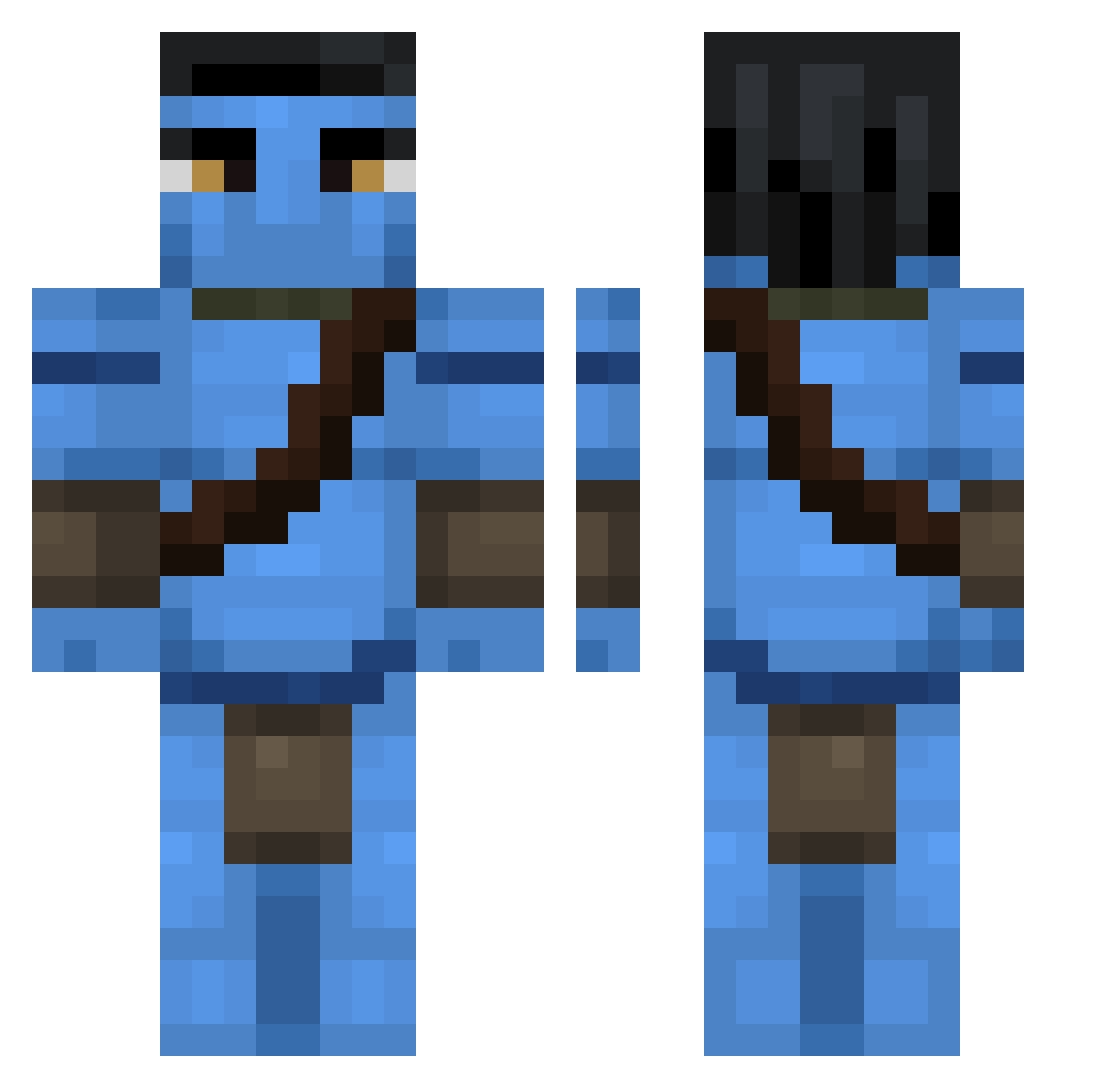Moth768 Minecraft skin, front and back view