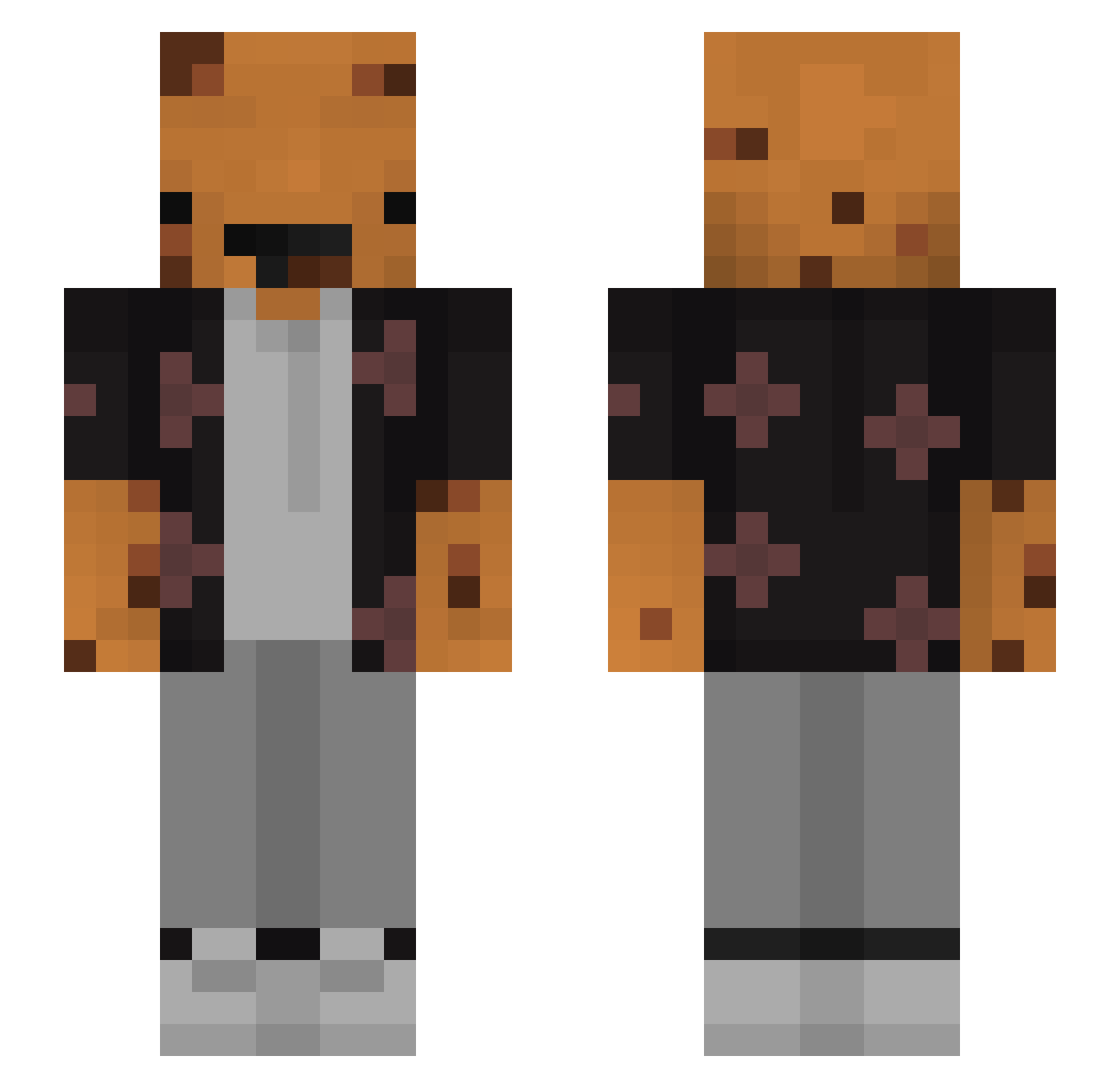 torhi Minecraft skin, front and back view
