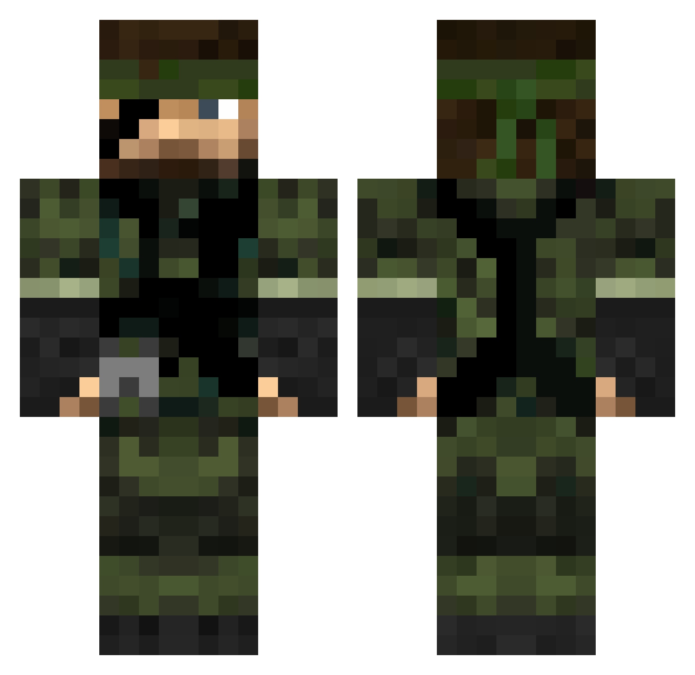 duscha Minecraft skin, front and back view