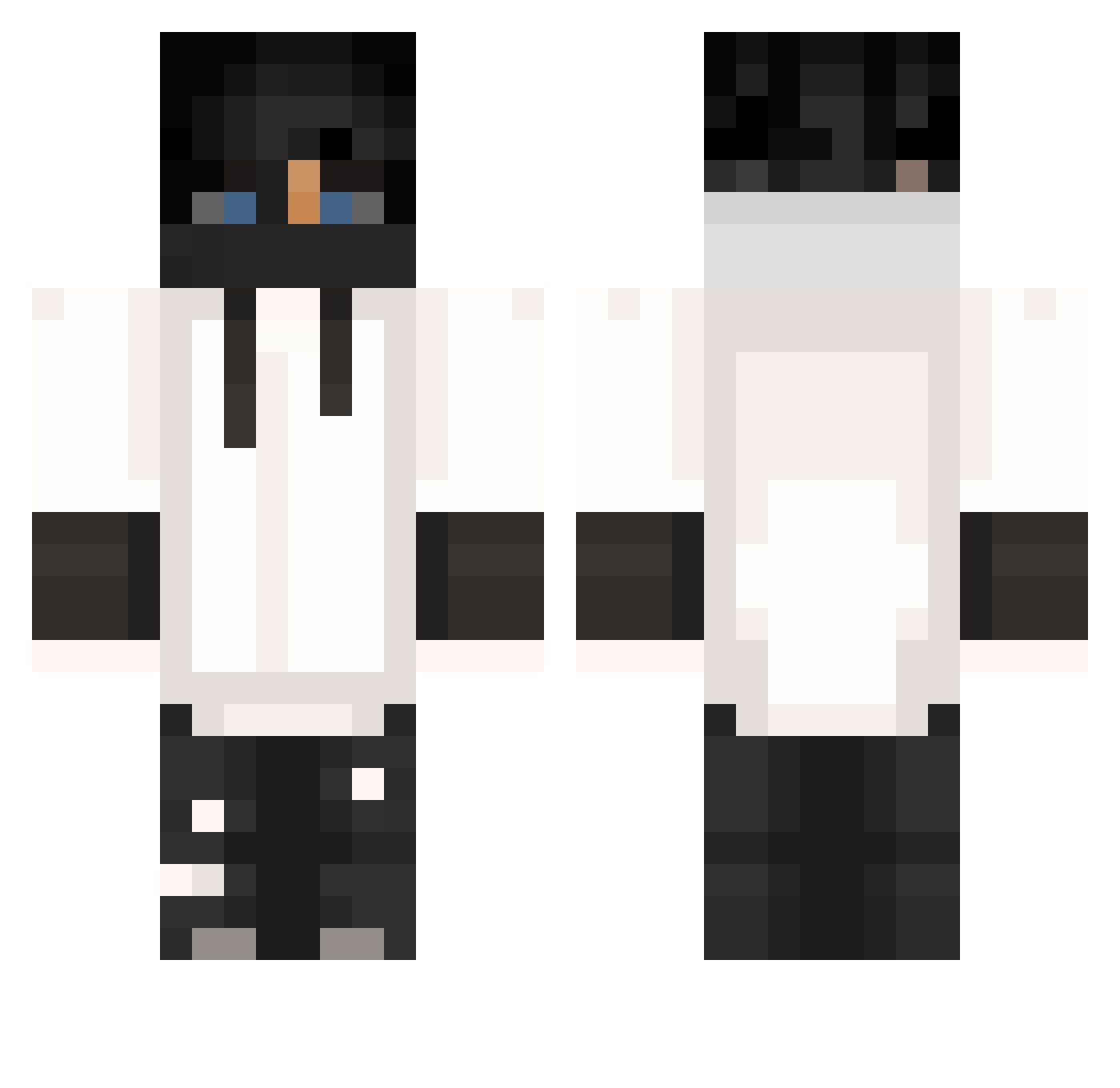 UNseenHUNTER Minecraft skin, front and back view