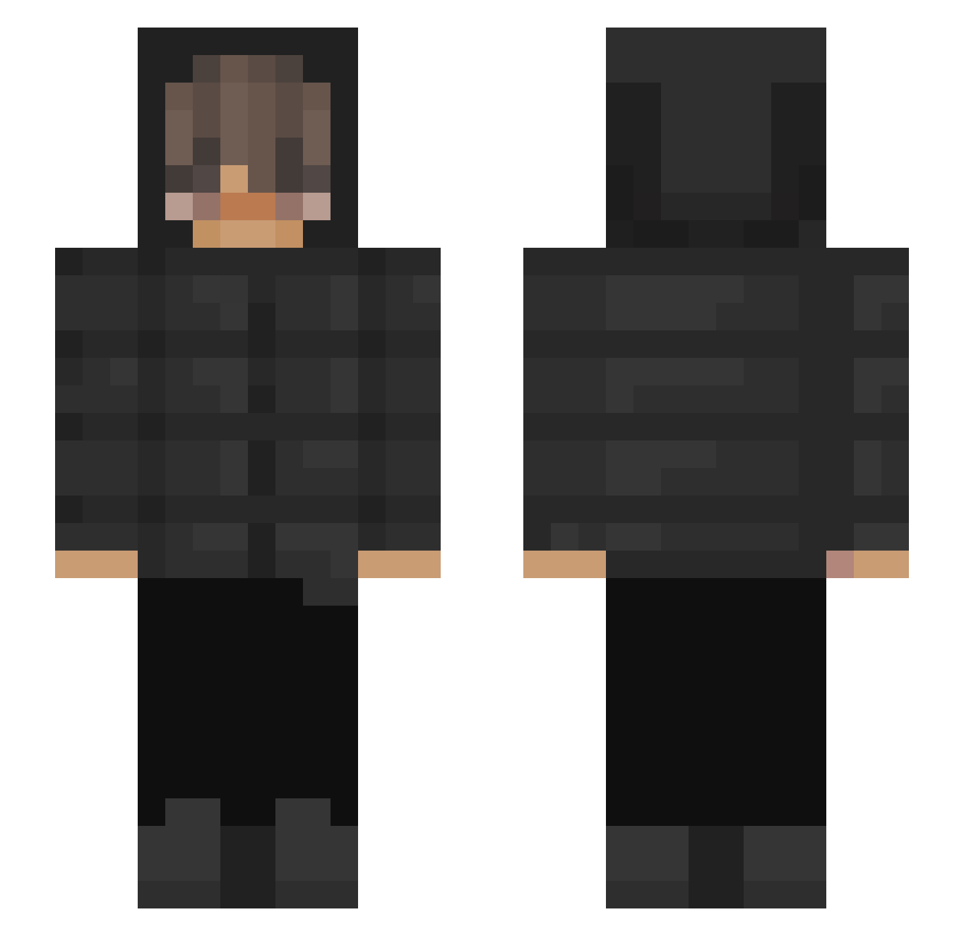 stukahs Minecraft skin, front and back view