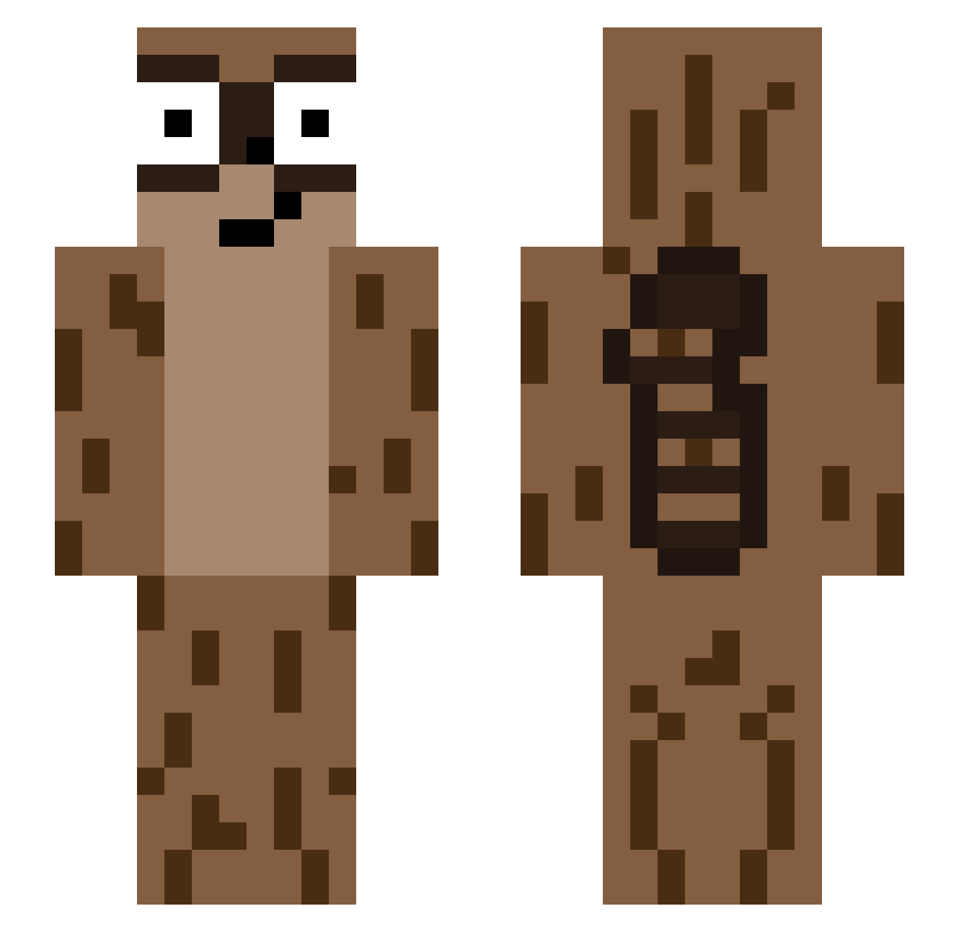 TechnoChaD Minecraft skin, front and back view