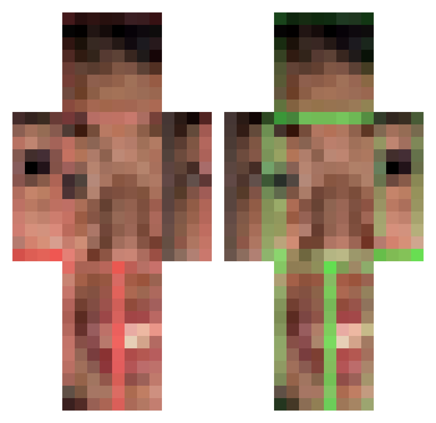 ThermalVisionLao Minecraft skin, front and back view