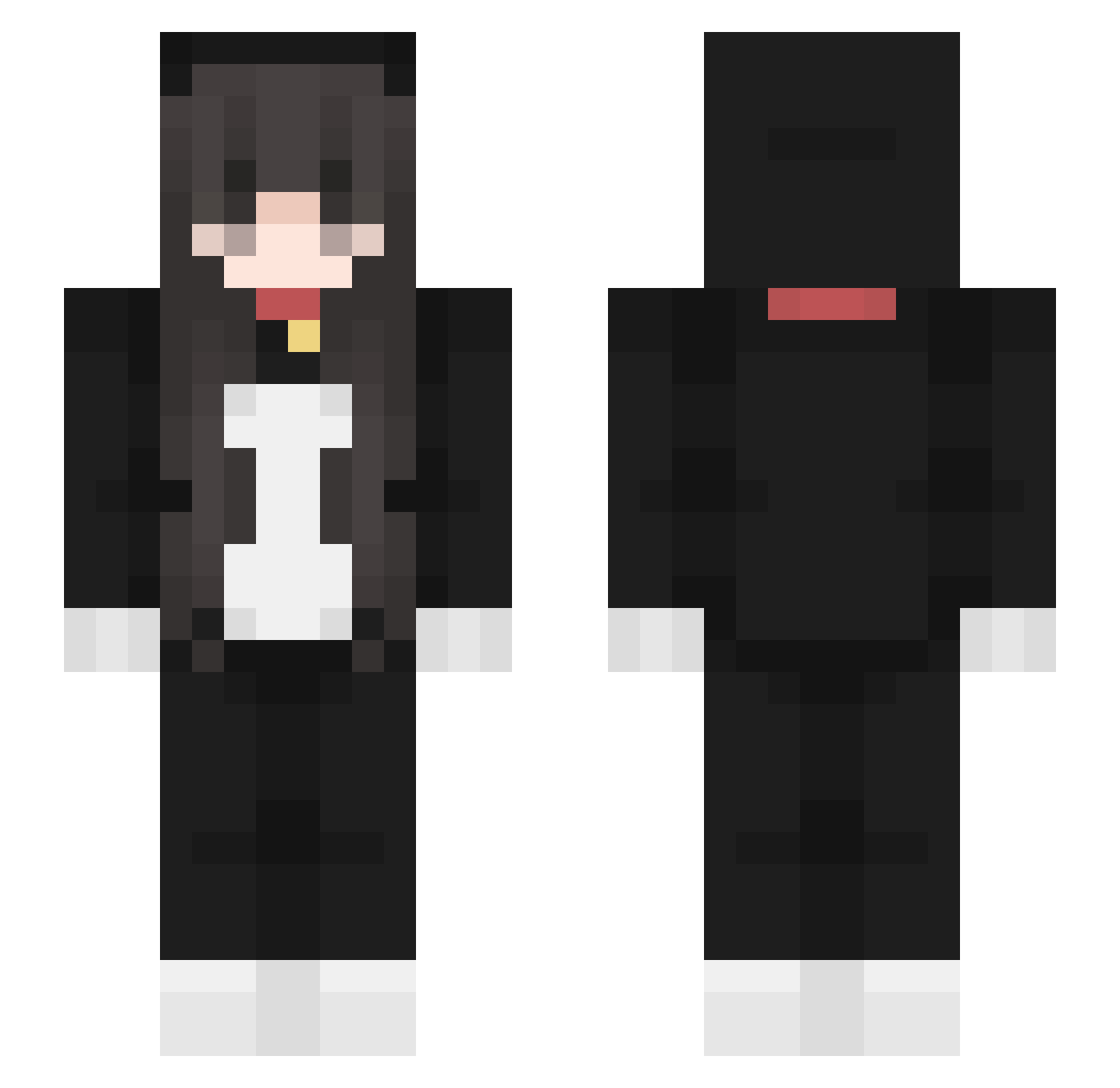 Zacsi Minecraft skin, front and back view