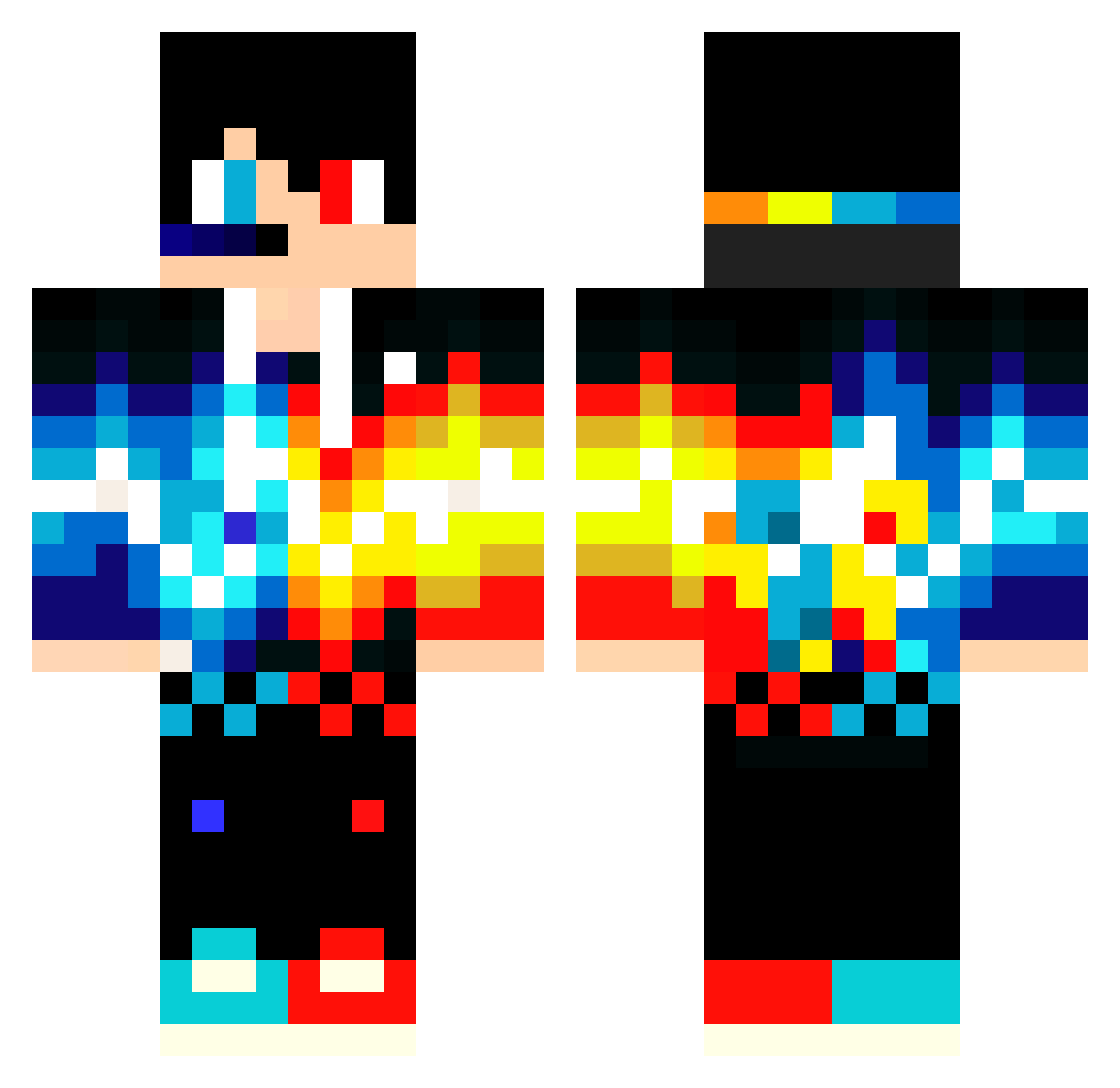 OmgPVPmAsTeR Minecraft skin, front and back view
