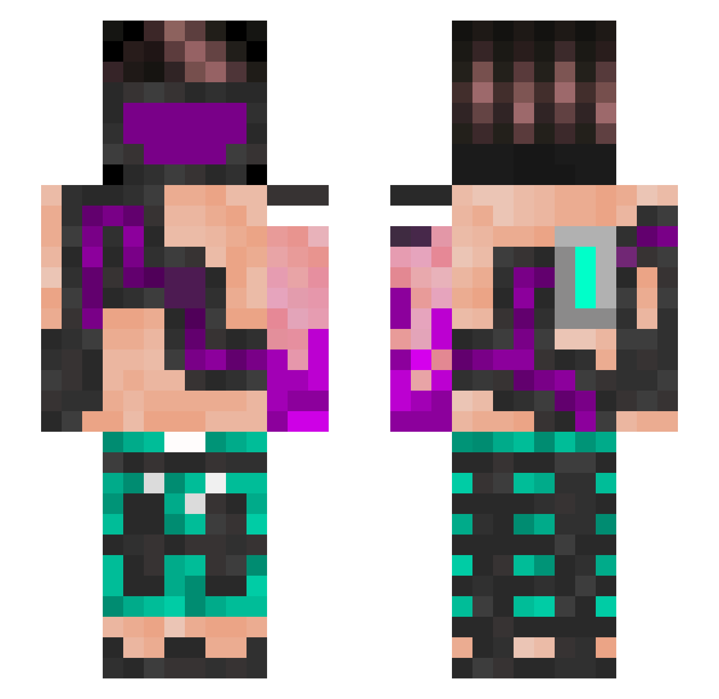 Gtfu4 Minecraft skin, front and back view