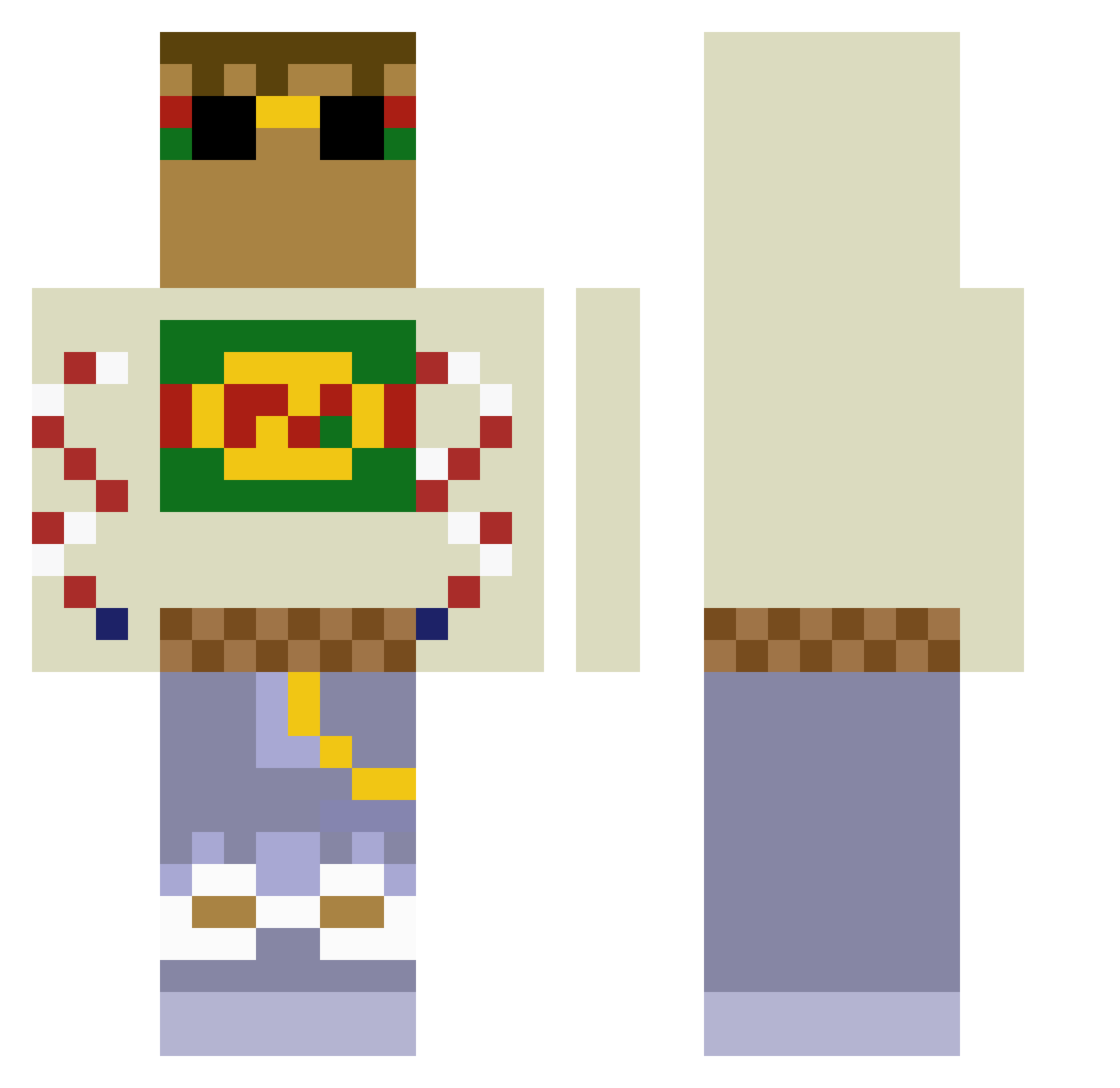 hannegrete10 Minecraft skin, front and back view