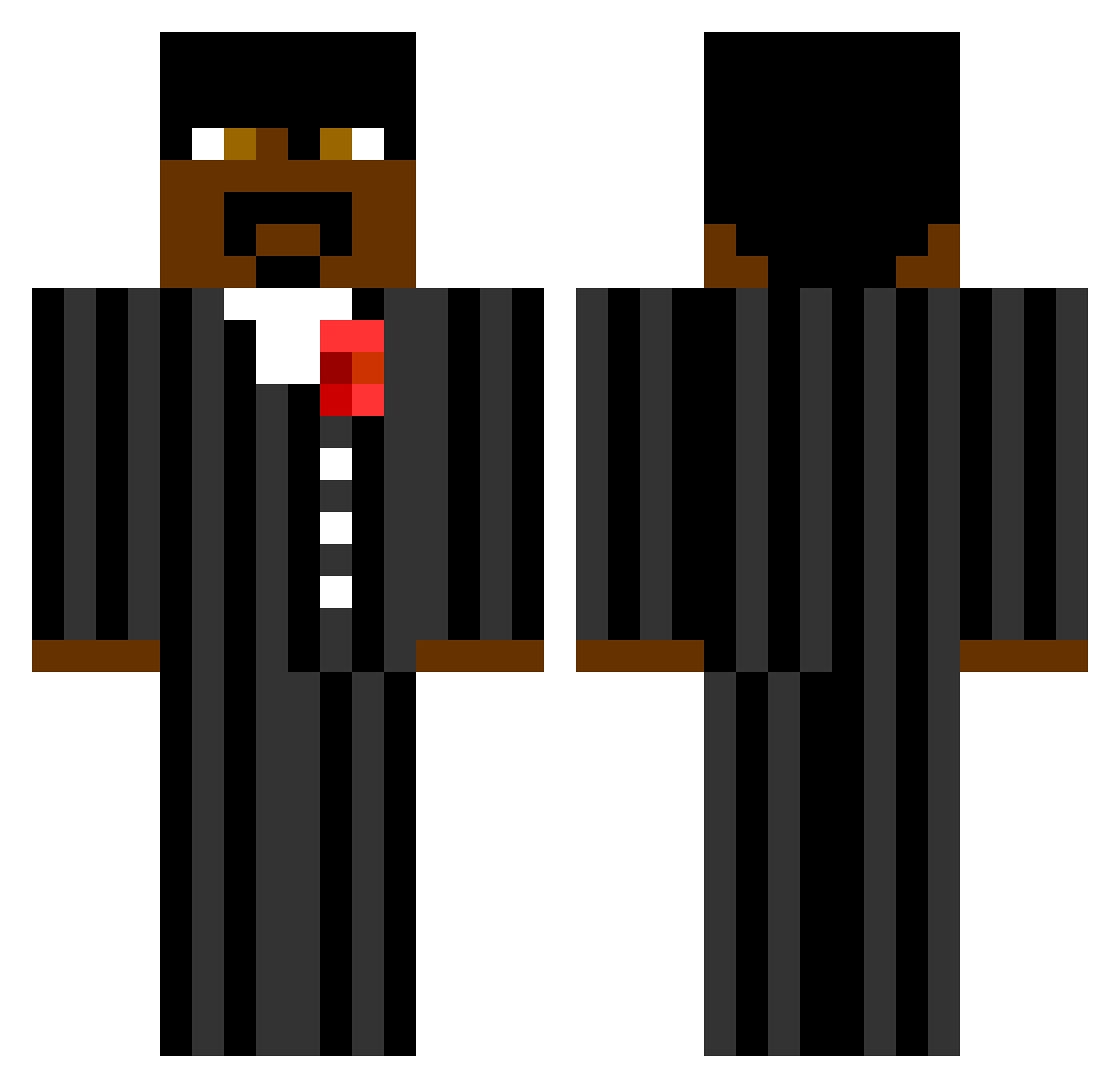 Reprobation Minecraft skin, front and back view