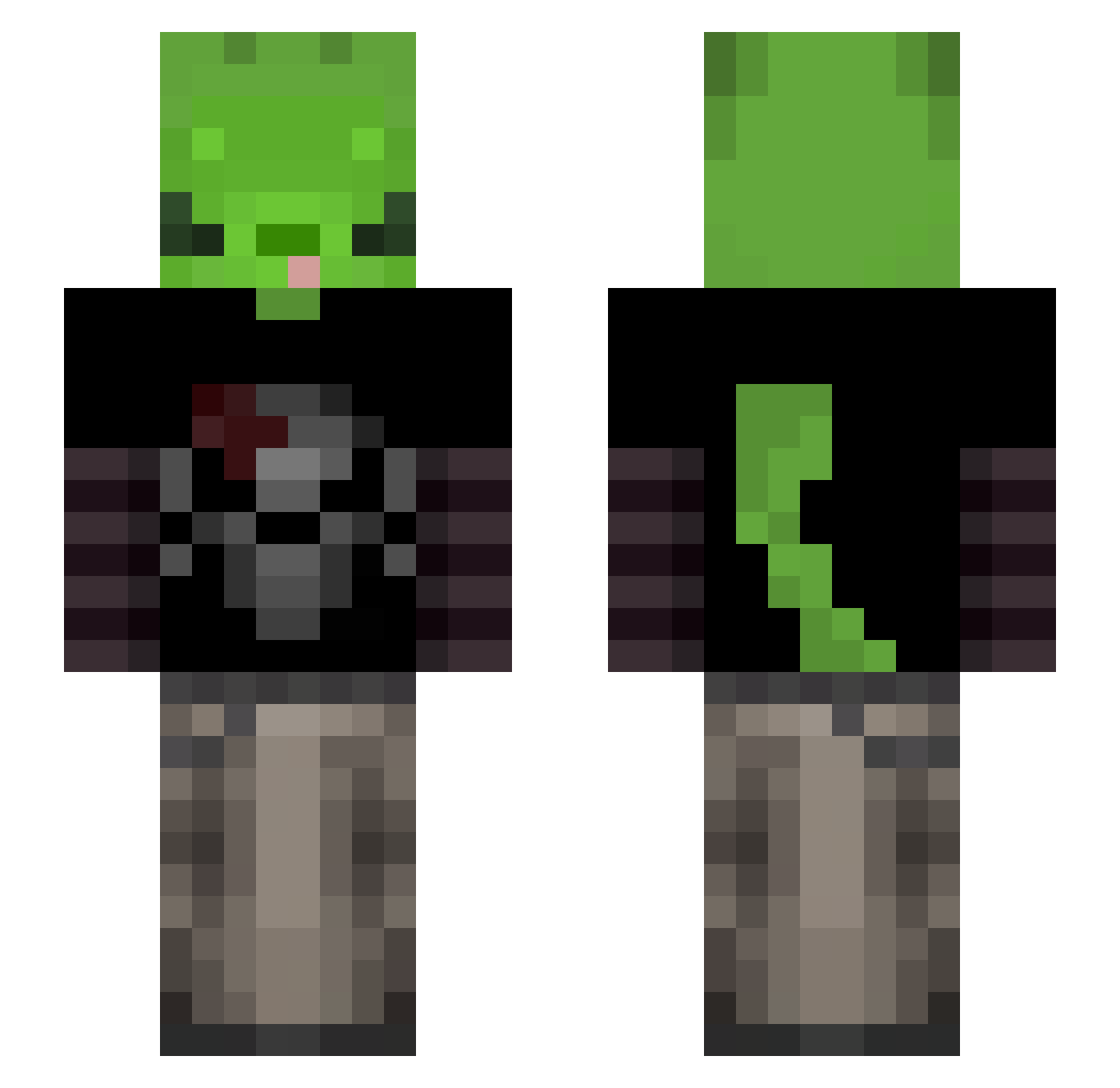 Imparty Minecraft skin, front and back view