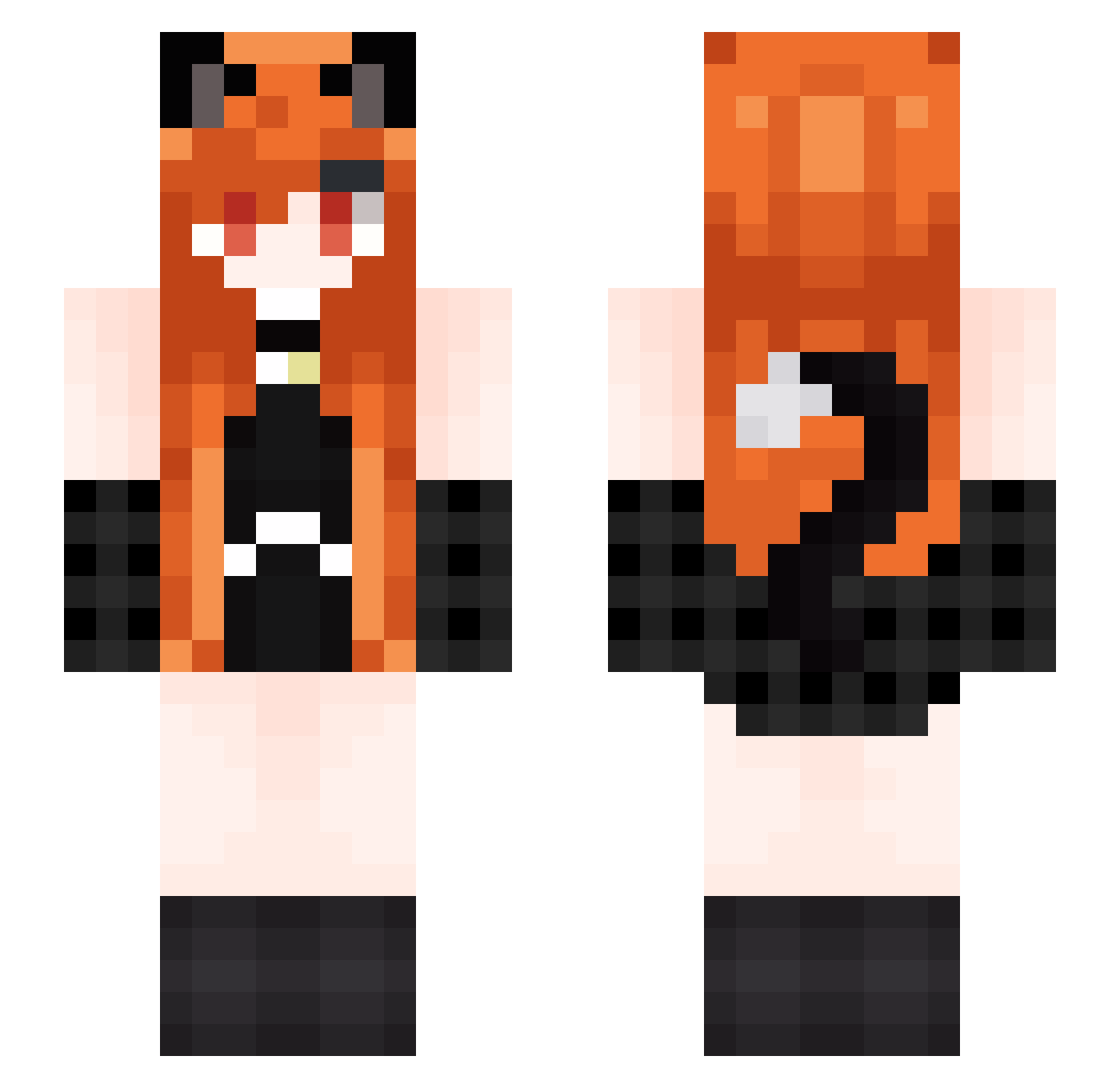 KYXJR Minecraft skin, front and back view