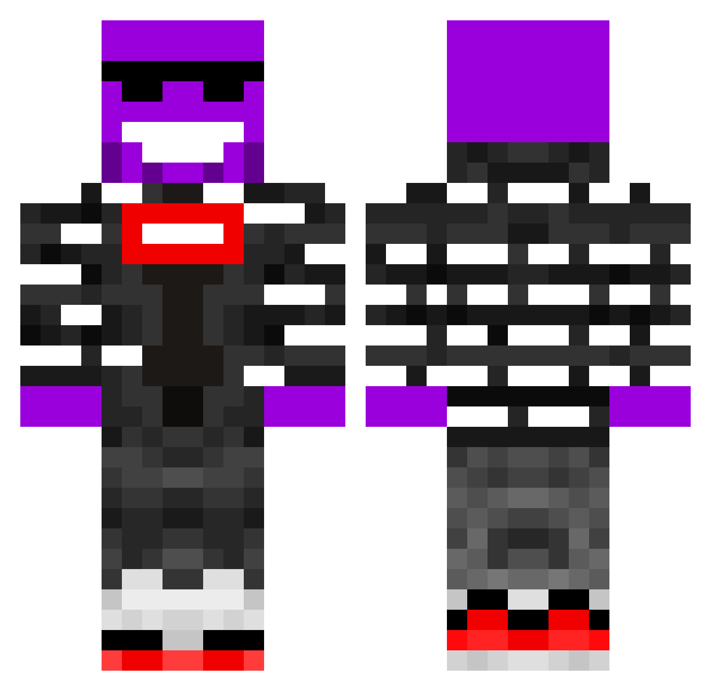 Treehood Minecraft skin, front and back view