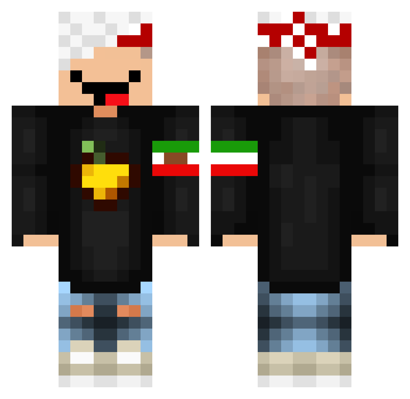 TavoKiingz Minecraft skin, front and back view