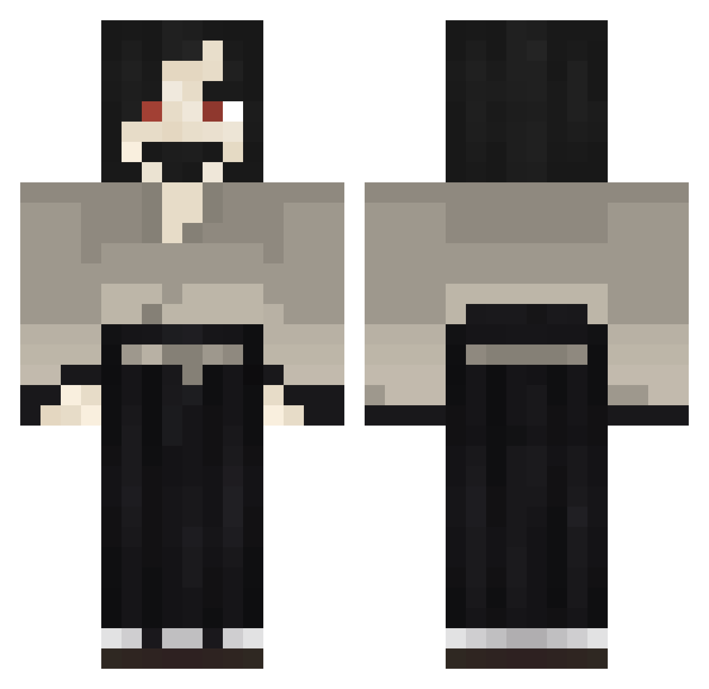 Araijn Minecraft skin, front and back view