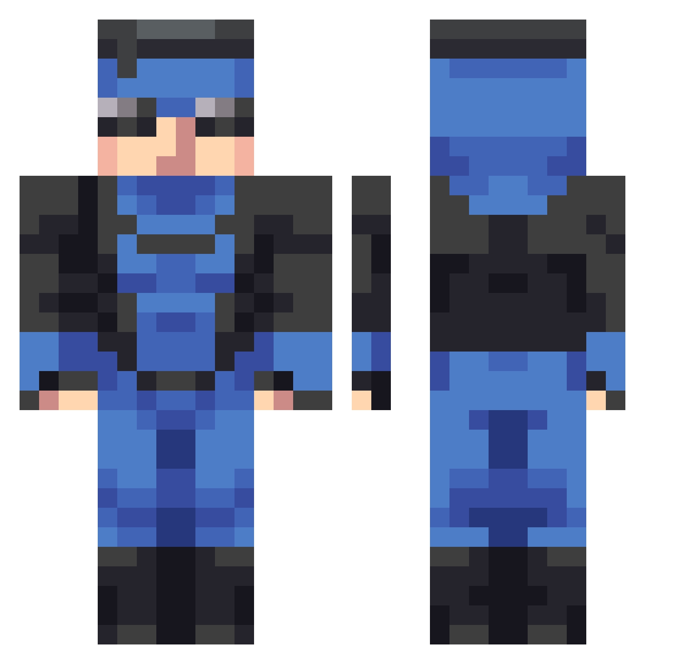 sighkills Minecraft skin, front and back view