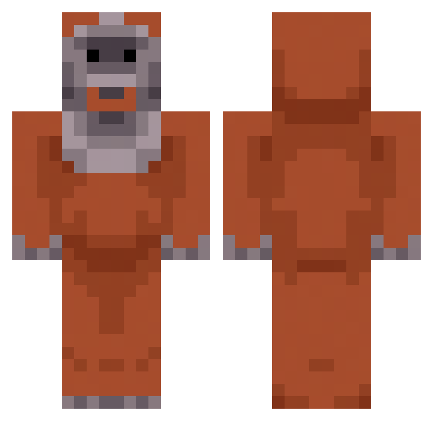cantpoopoo Minecraft skin, front and back view