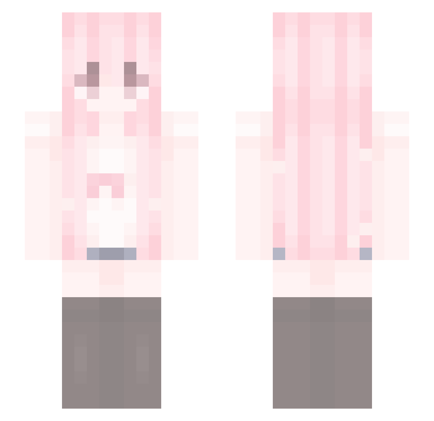 Lusty Minecraft skin, front and back view