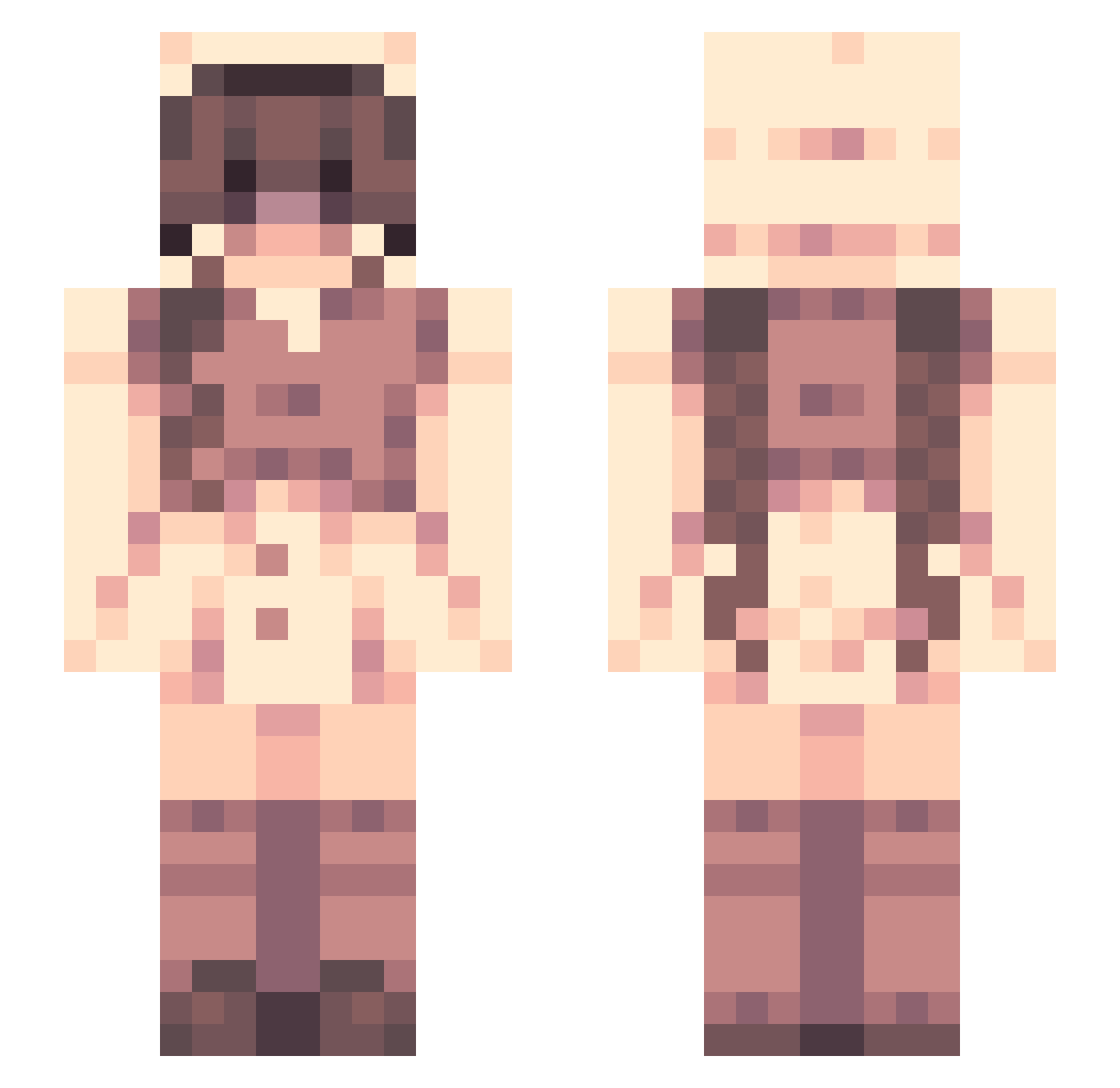 tiniestmin Minecraft skin, front and back view