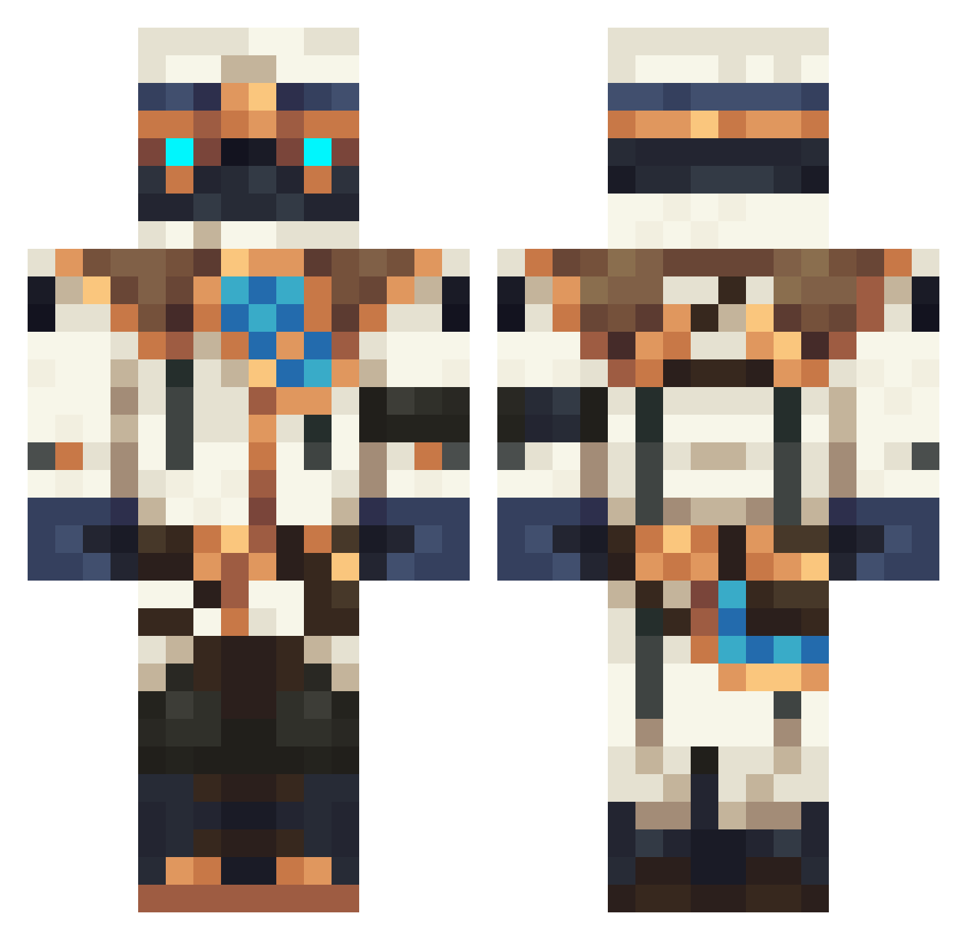 ElToshi Minecraft skin, front and back view