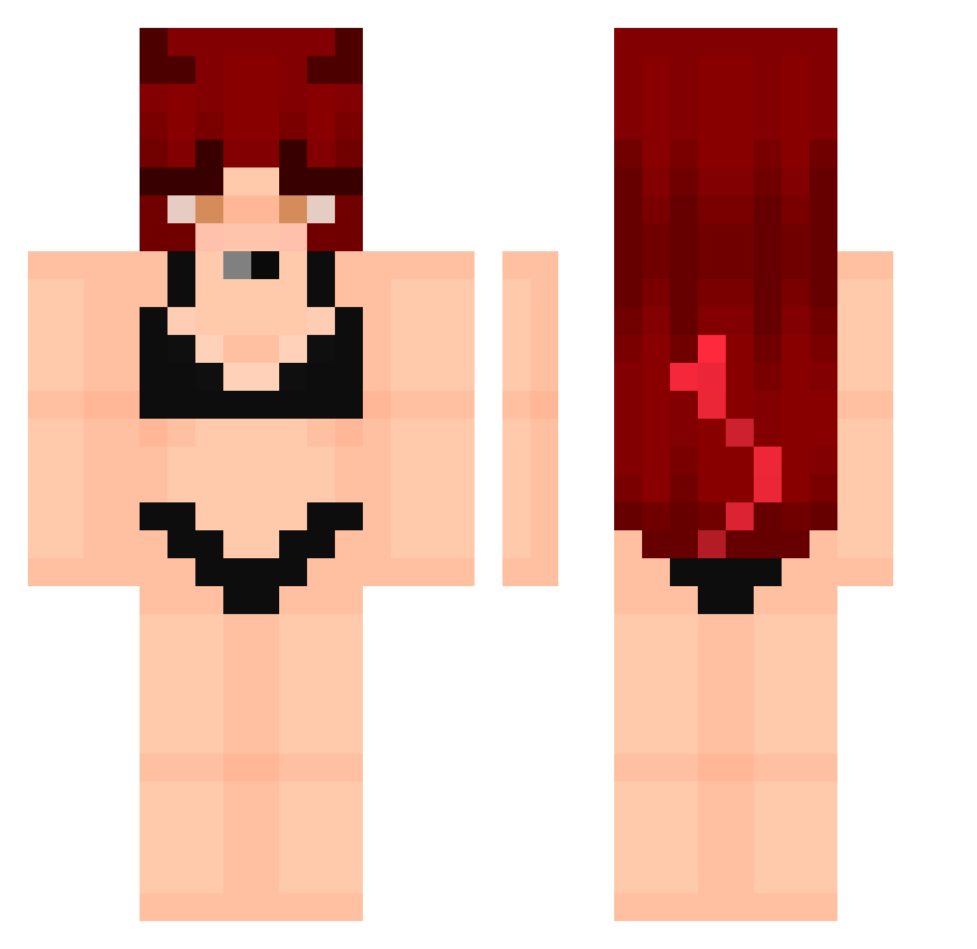 Noutela Minecraft skin, front and back view
