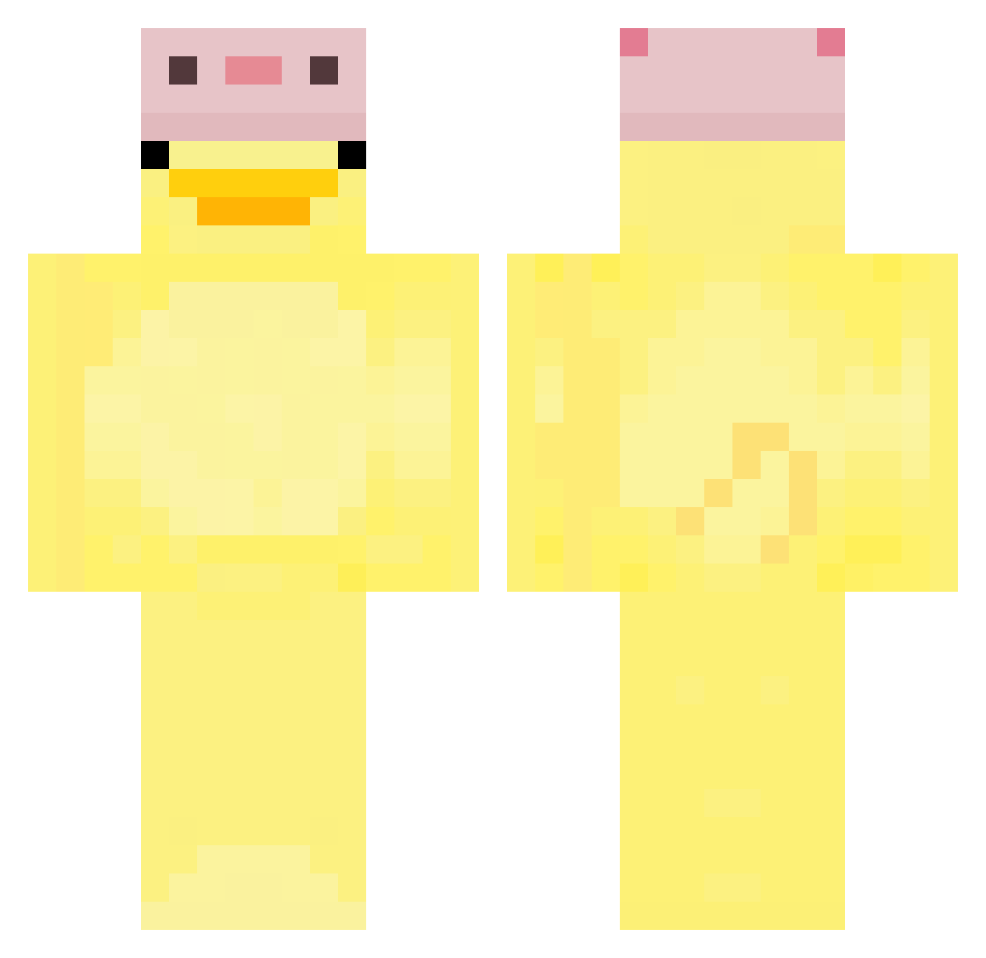 rueve Minecraft skin, front and back view