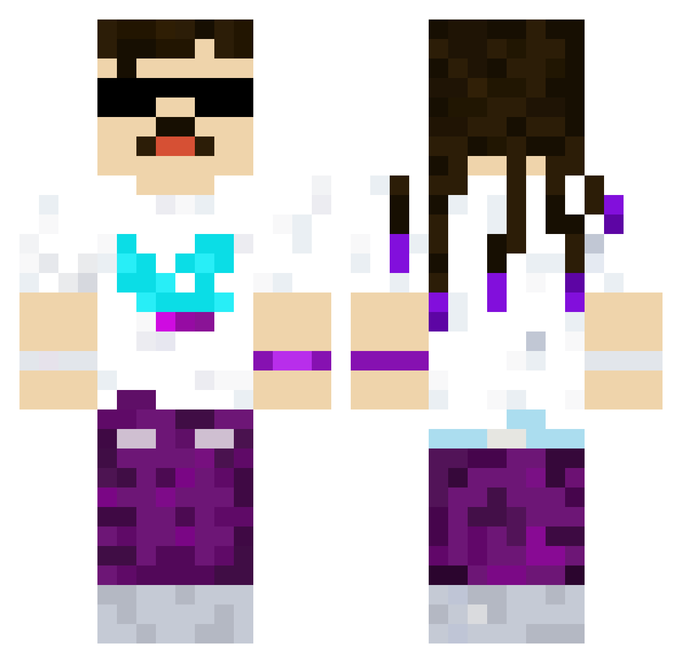 bekonfn Minecraft skin, front and back view