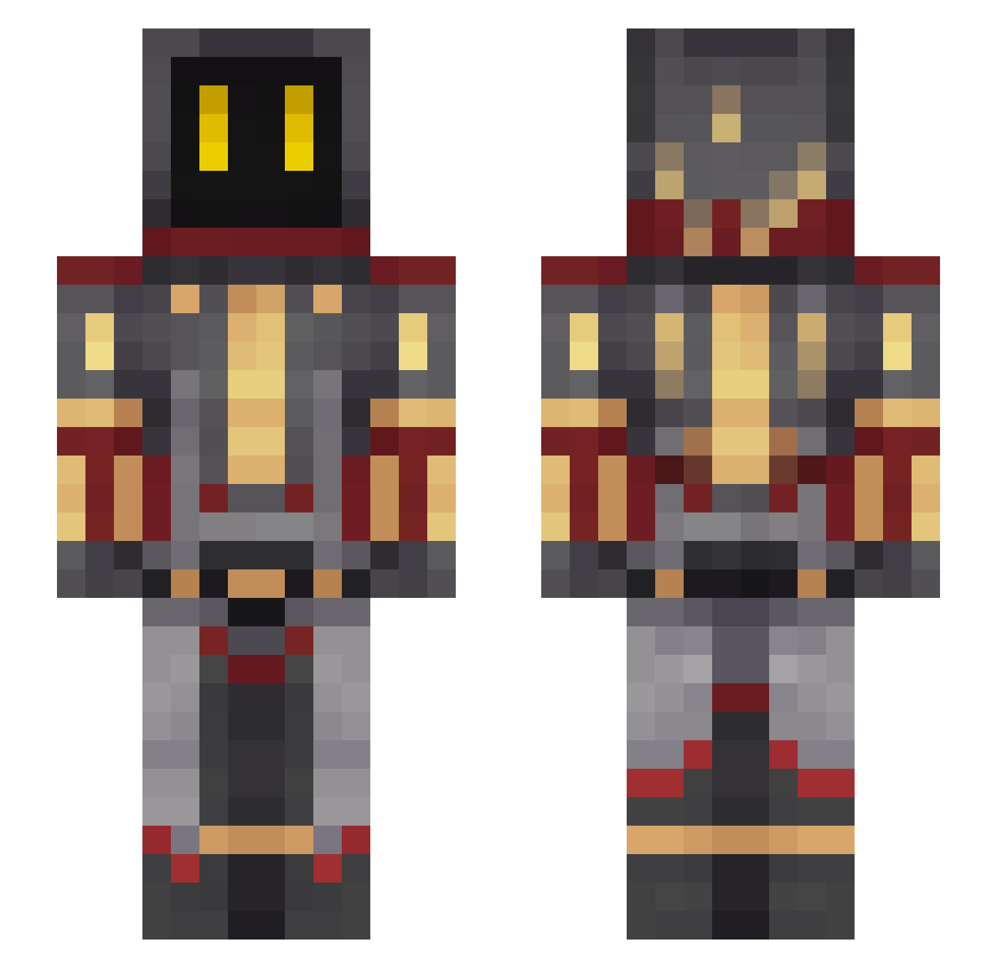 SkullCat1 Minecraft skin, front and back view