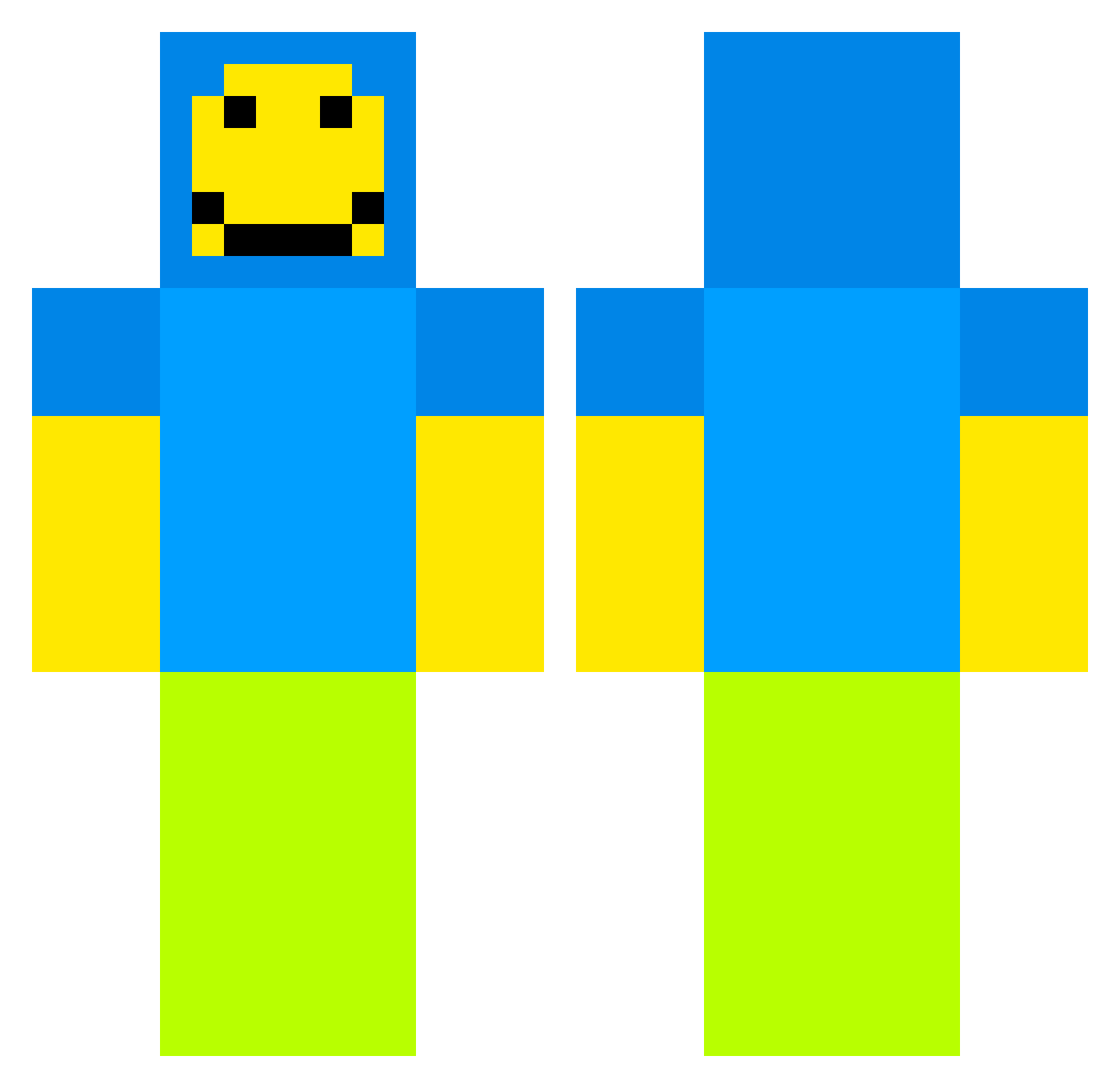 VariableTeaMcbe Minecraft skin, front and back view
