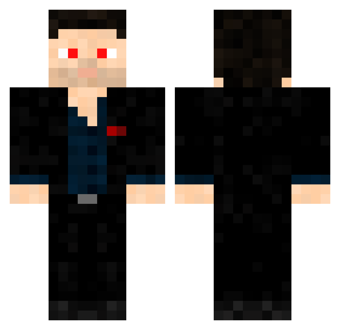 Locative Minecraft skin, front and back view