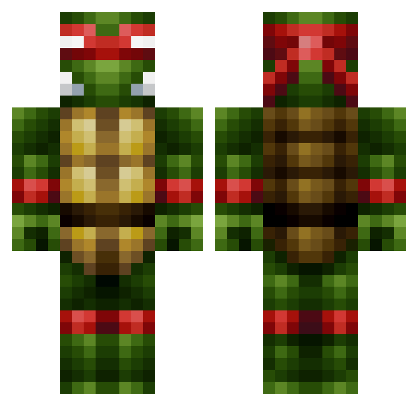 Dedra Minecraft skin, front and back view