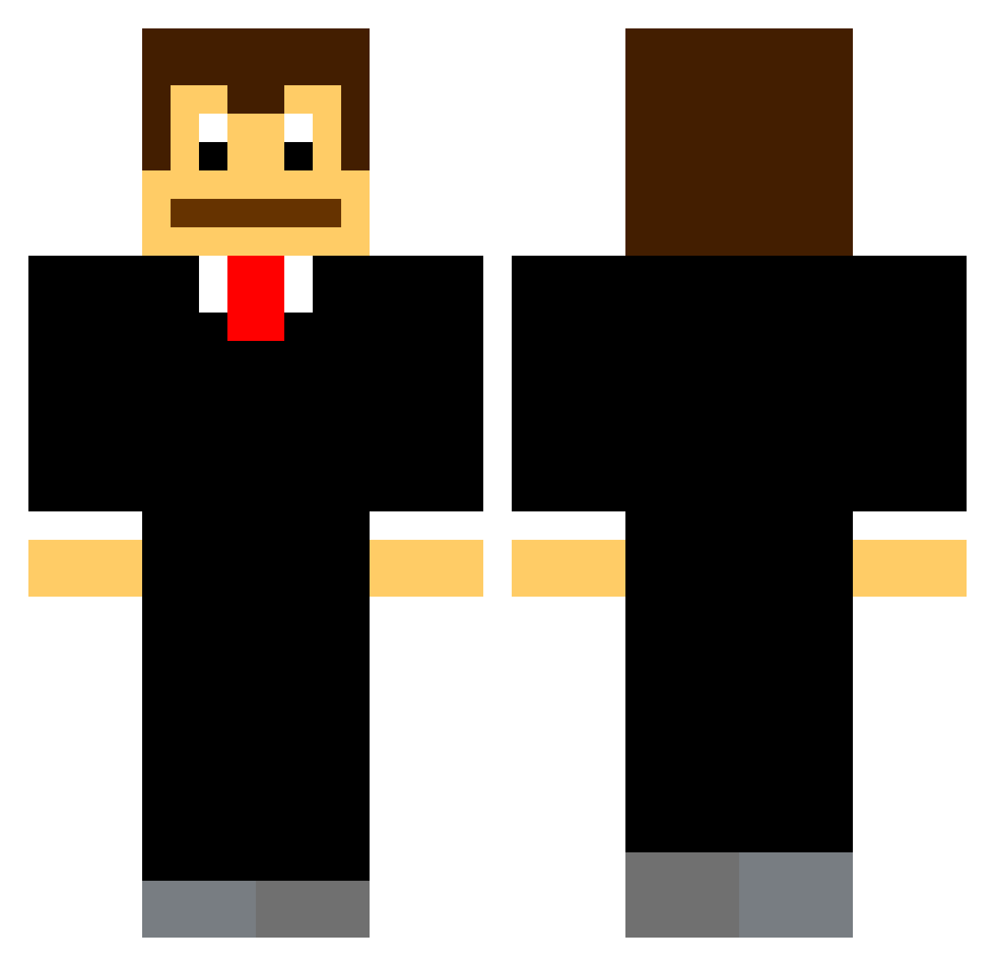 GraapeFishe Minecraft skin, front and back view