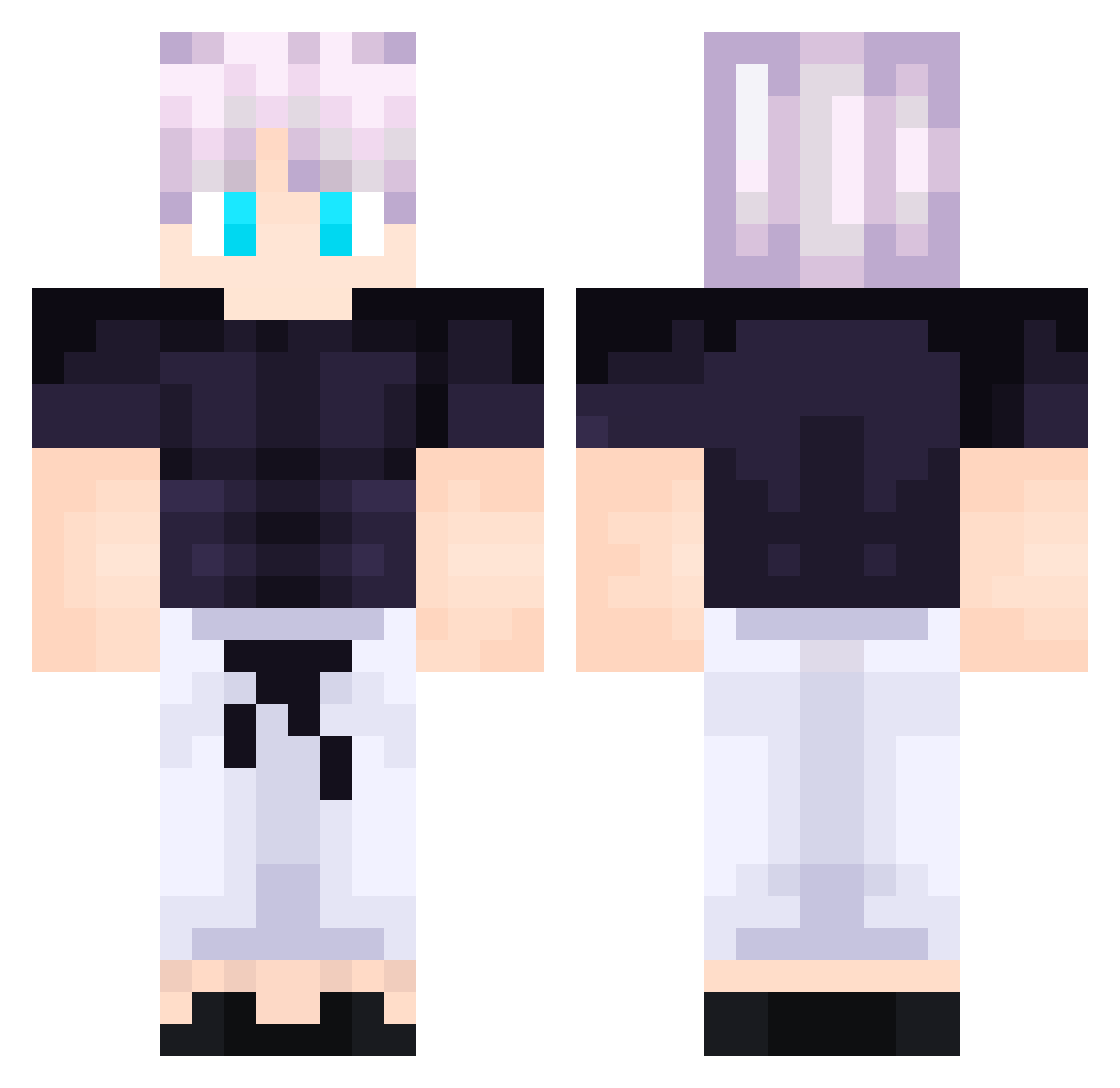 Volcanically Minecraft skin, front and back view