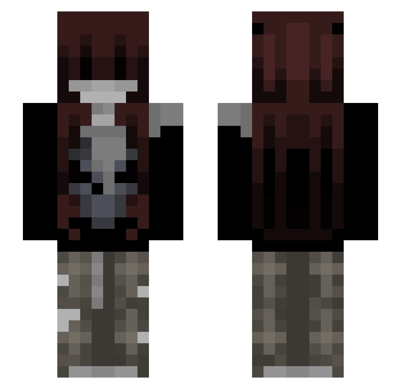 Seenoo Minecraft skin, front and back view