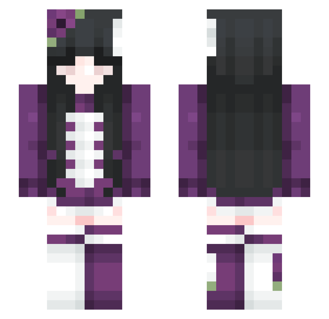ztyxia Minecraft skin, front and back view