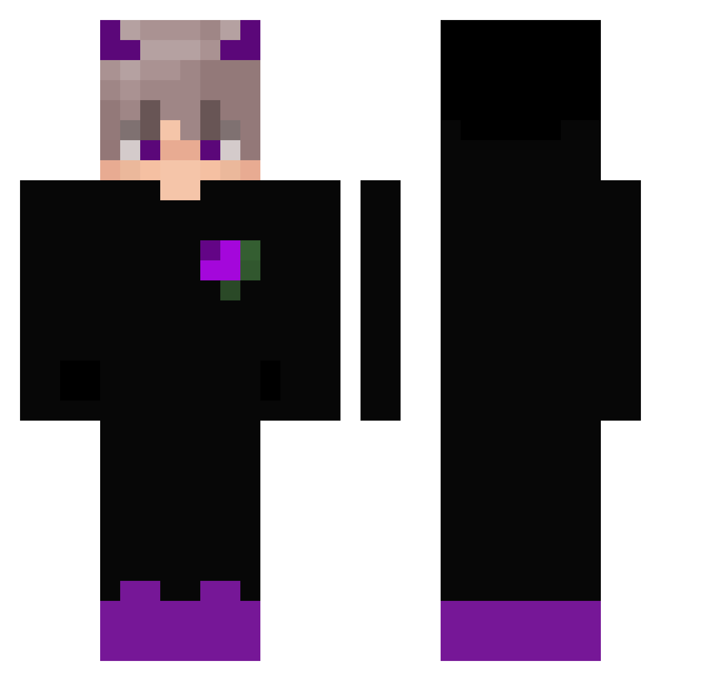 Vapify Minecraft skin, front and back view
