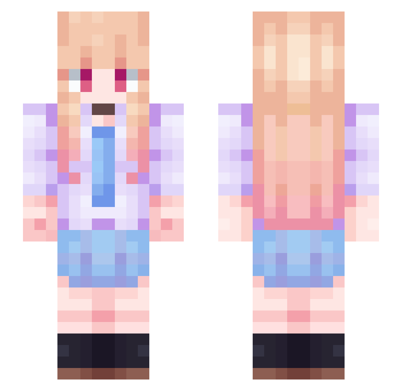 Rook_shark Minecraft skin, front and back view