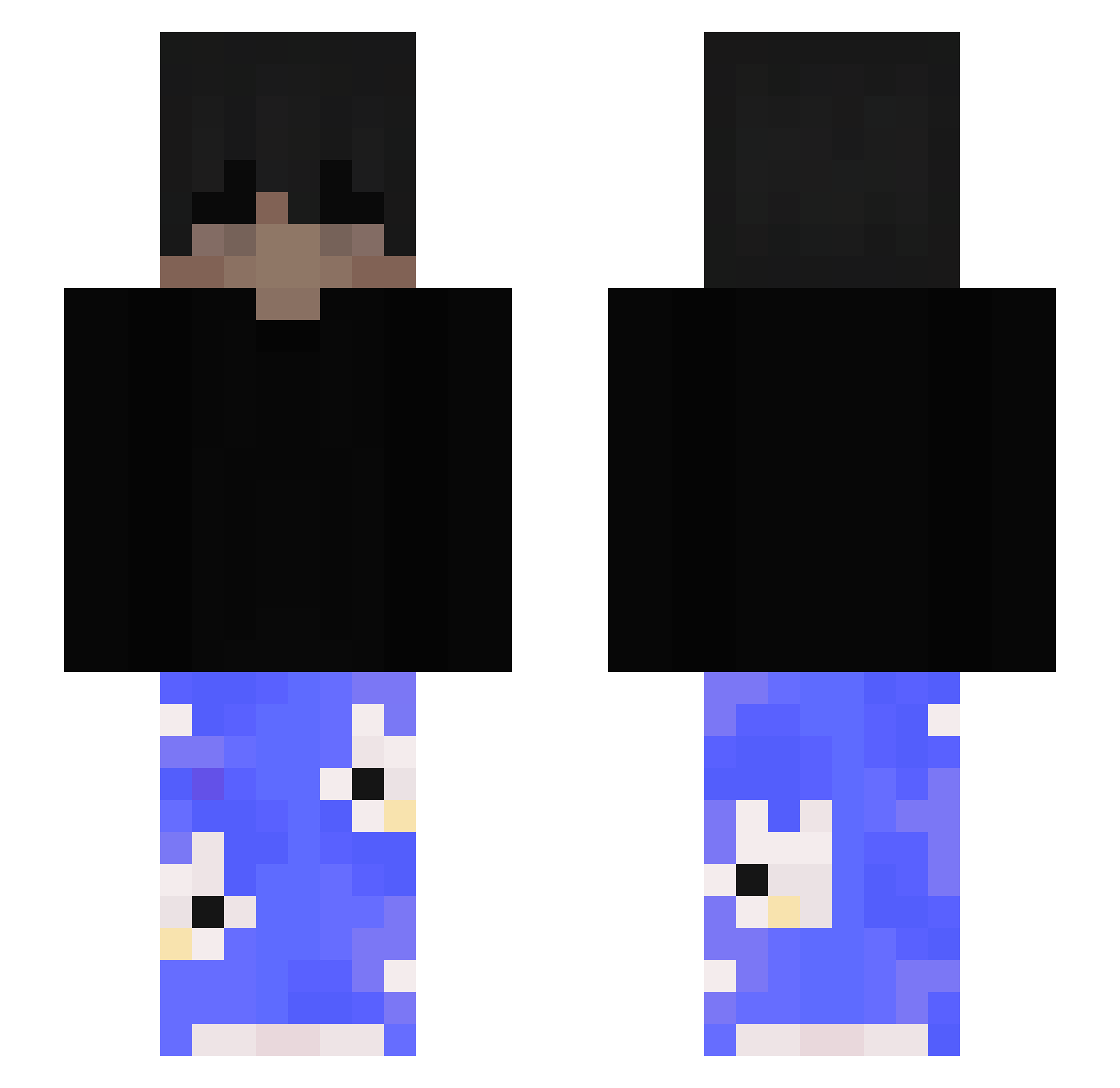 itsLxukzMc Minecraft skin, front and back view