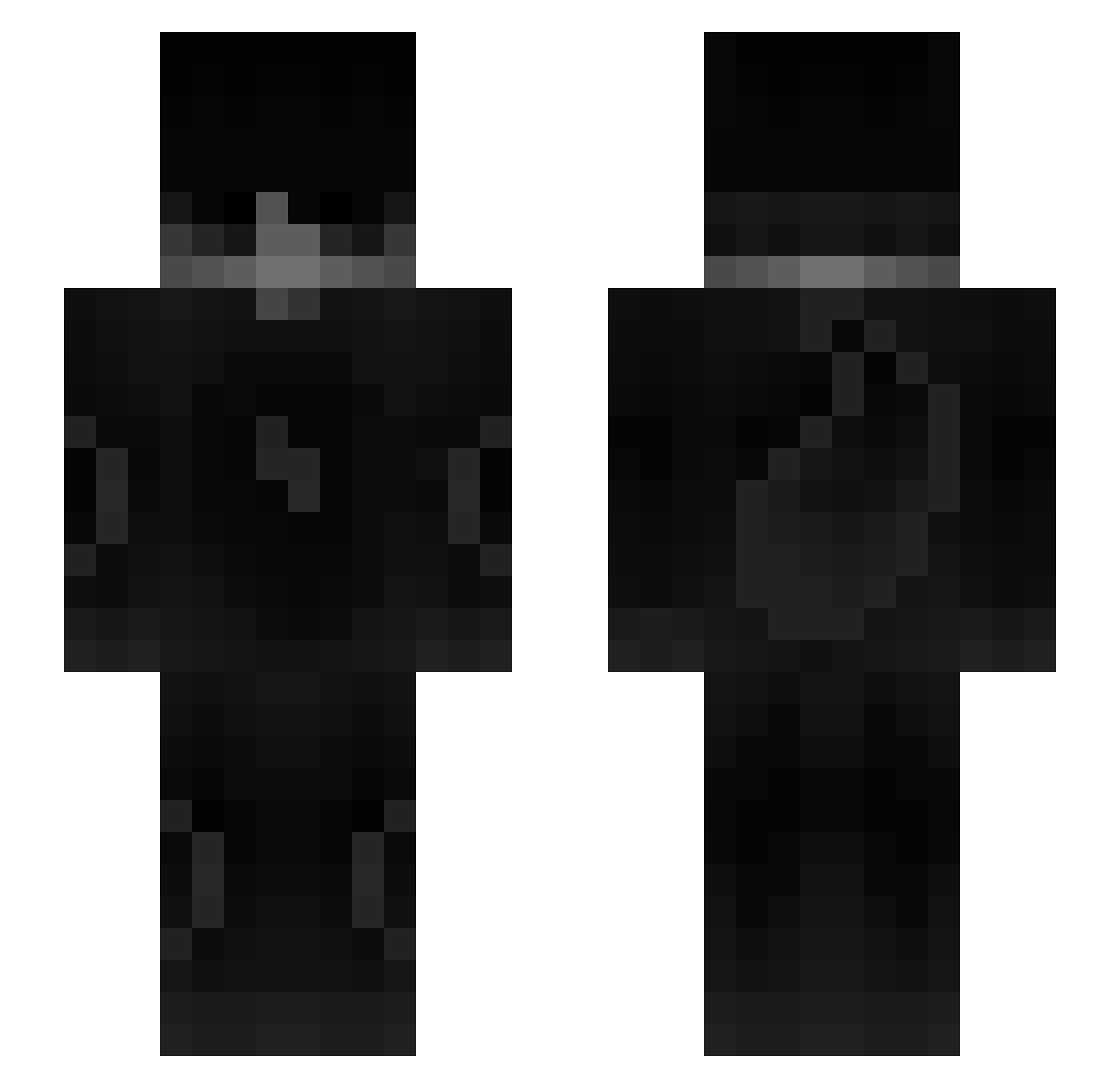 treten Minecraft skin, front and back view