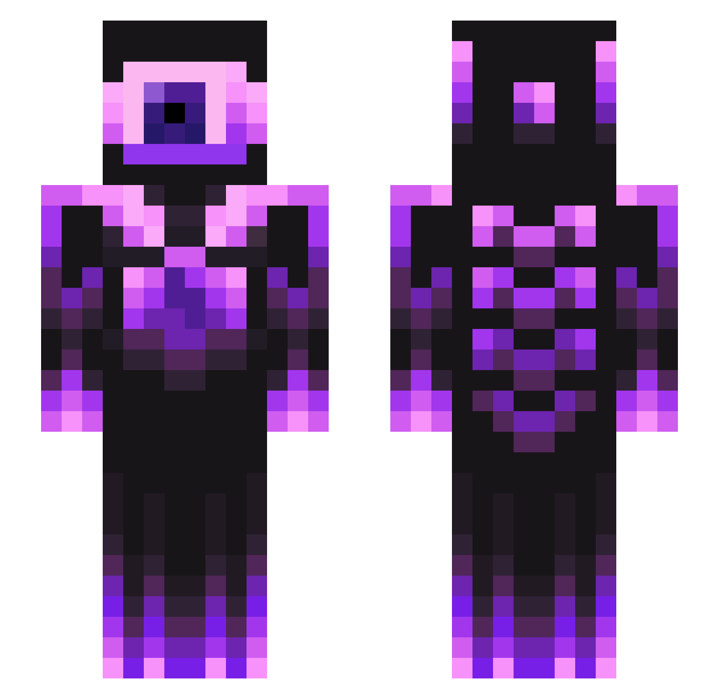 SizArts Minecraft skin, front and back view